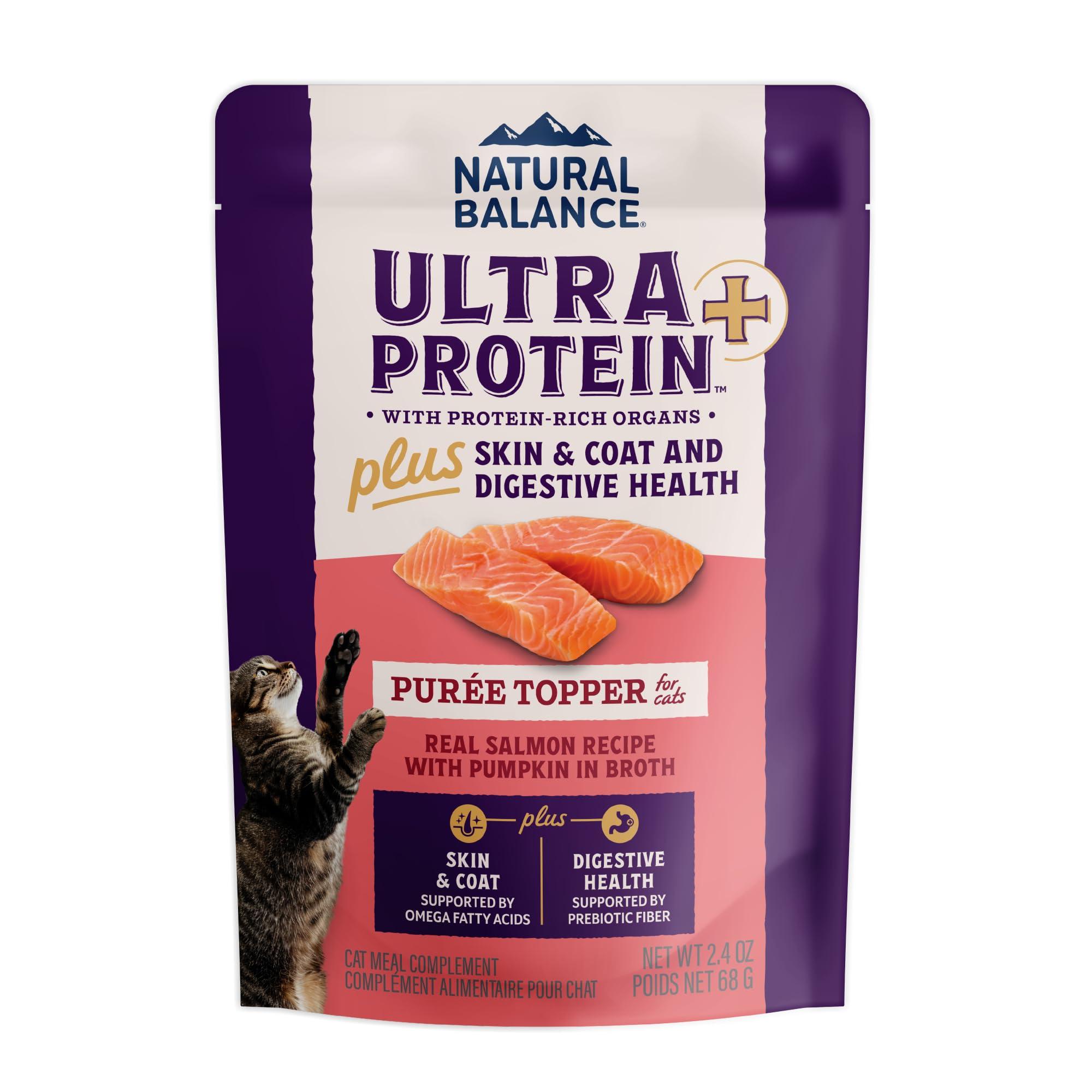 Natural Balance Ultra Protein Plus Skin & Coat Salmon Puree Topper Pouch Wet Cat Food Pouch