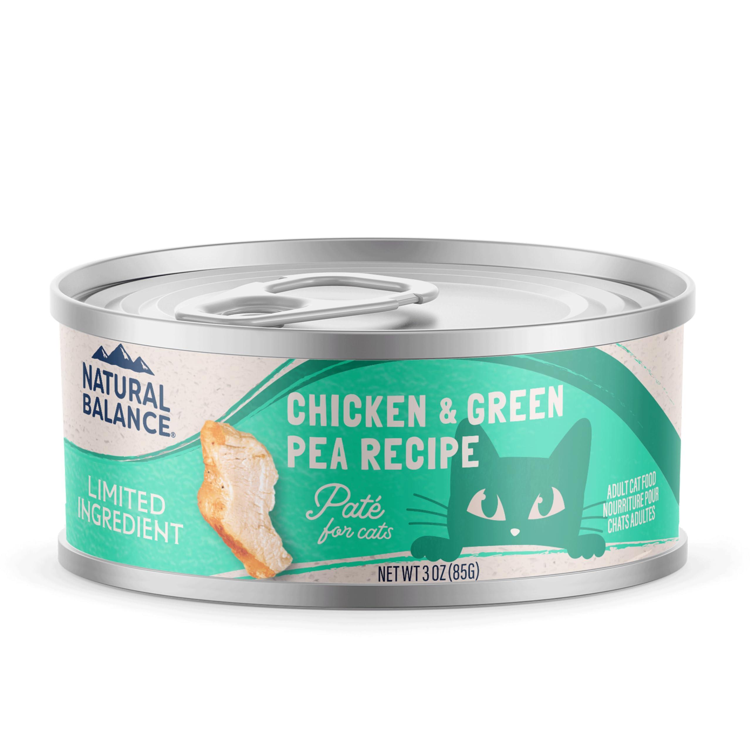 Natural Balance Limited Ingredient Chicken & Green Pea Wet Cat Food Can, 3-oz