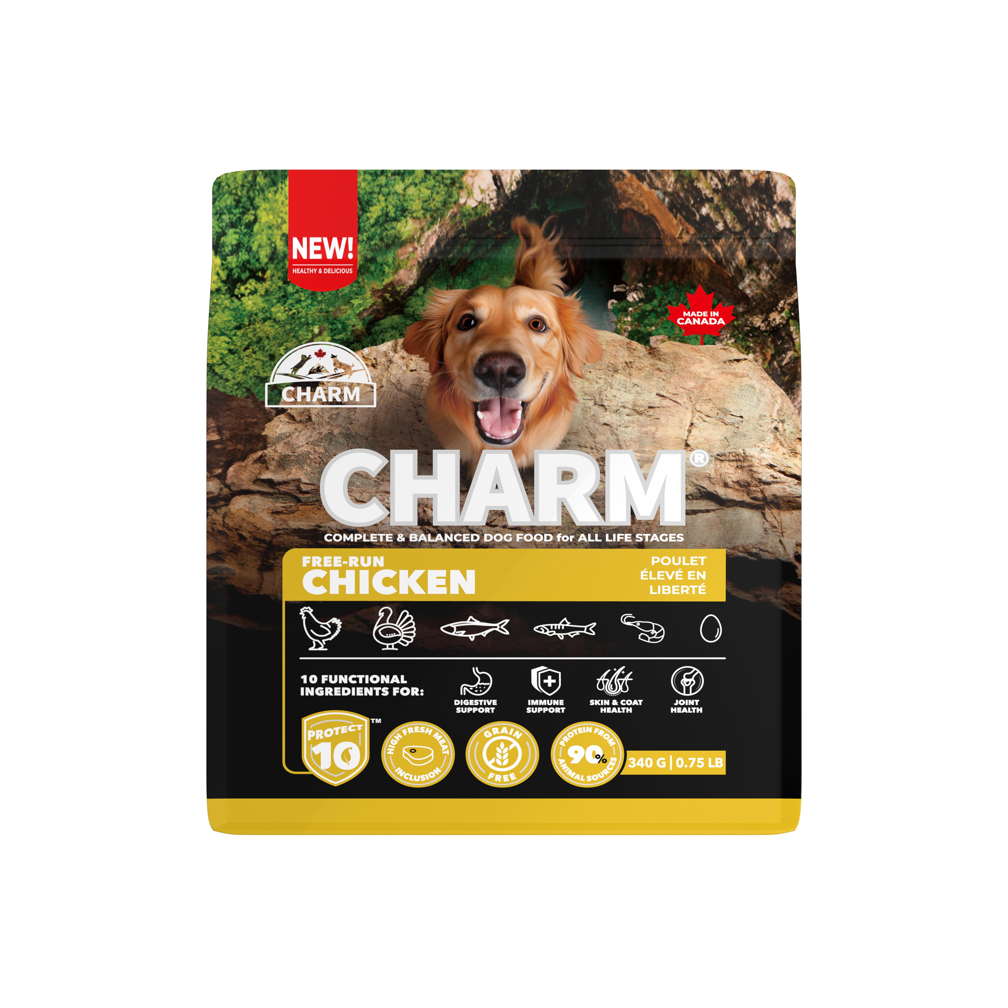 Charm Pet Food Free-Run Chicken Dry Dog Food, 340-gram