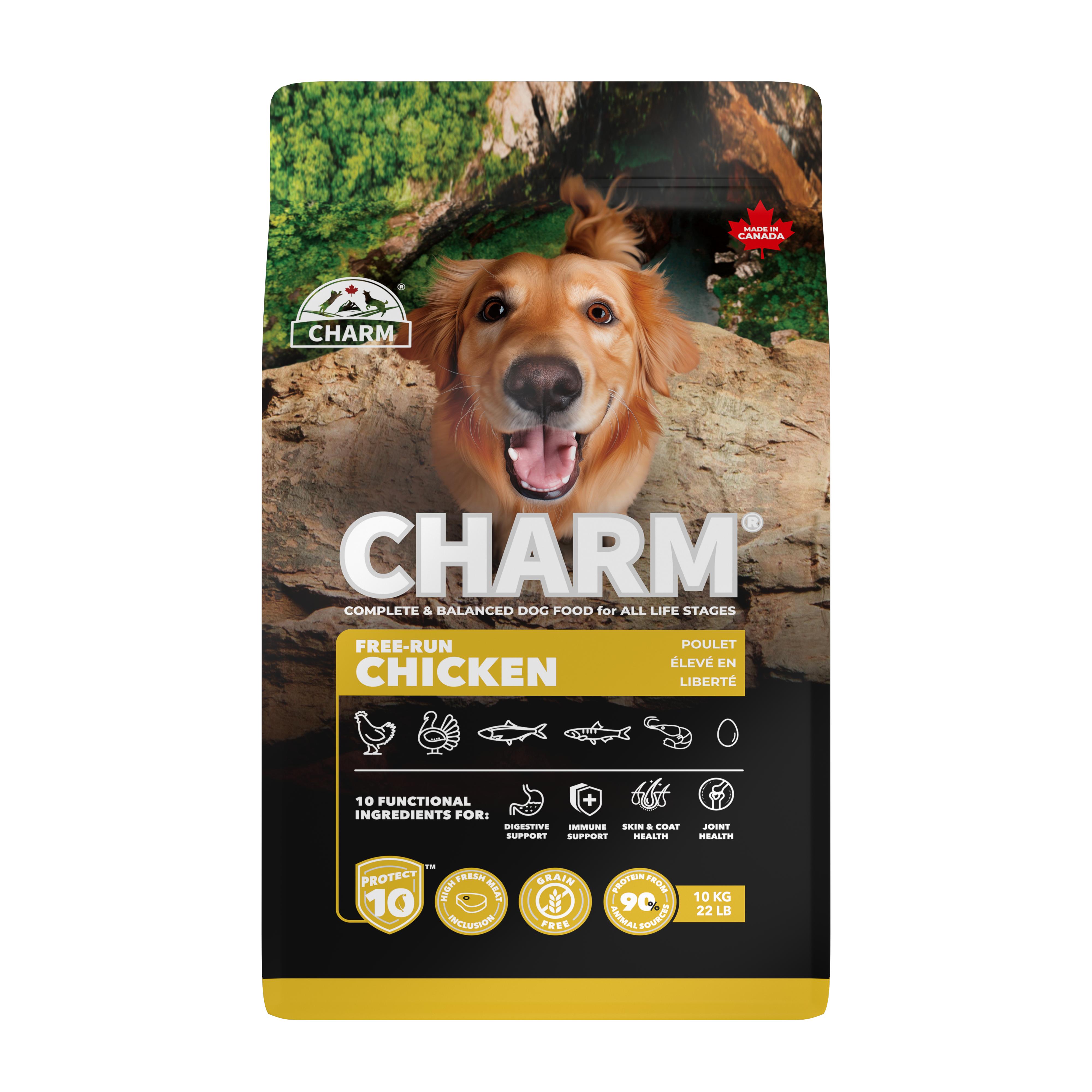 Charm Pet Food Free-Run Chicken Dry Dog Food, 10-kg