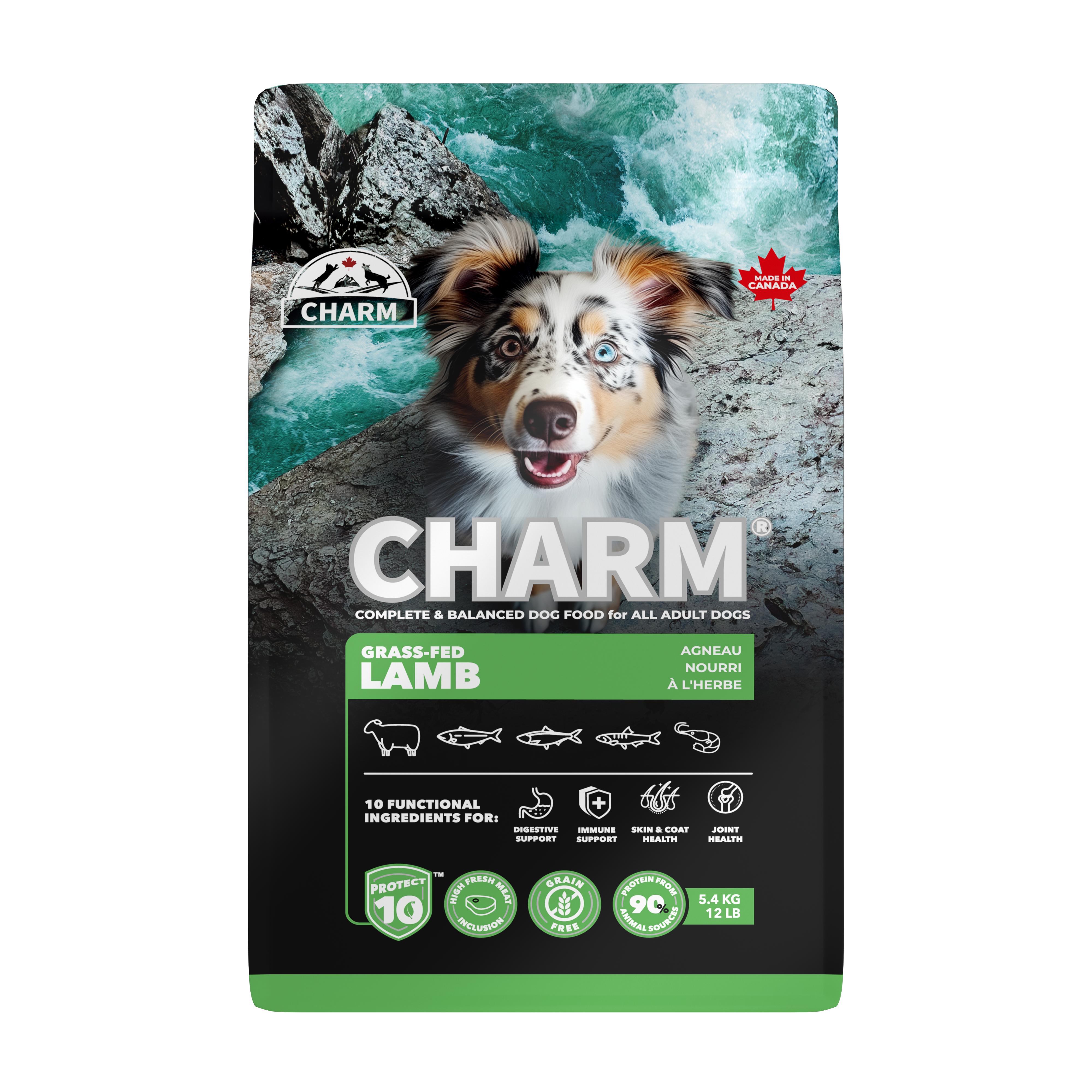 Charm Pet Food Grass-Fed Lamb Dry Dog Food, 5.4-kg