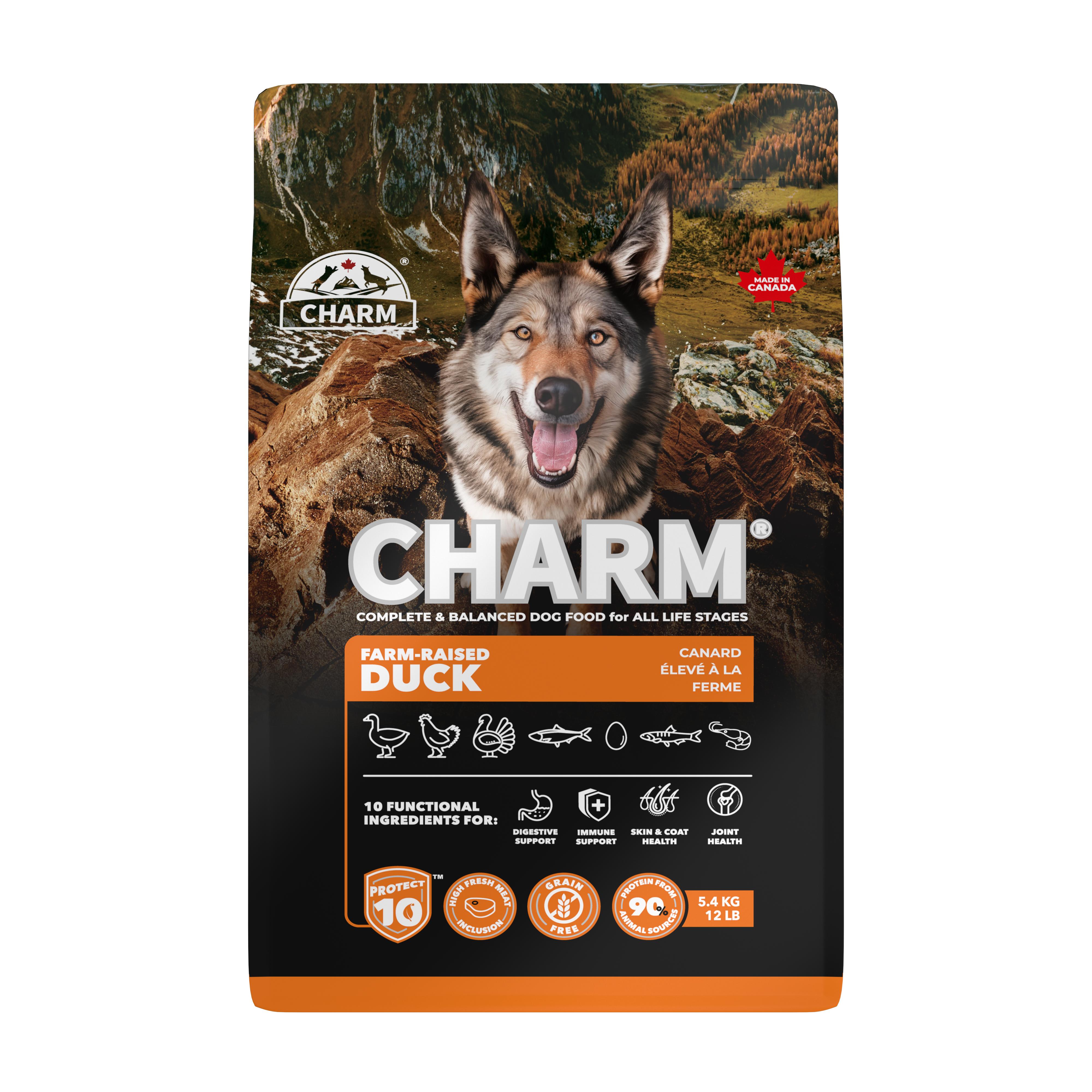 Charm Pet Food Farm-Raised Duck Dry Dog Food, 5.4-kg