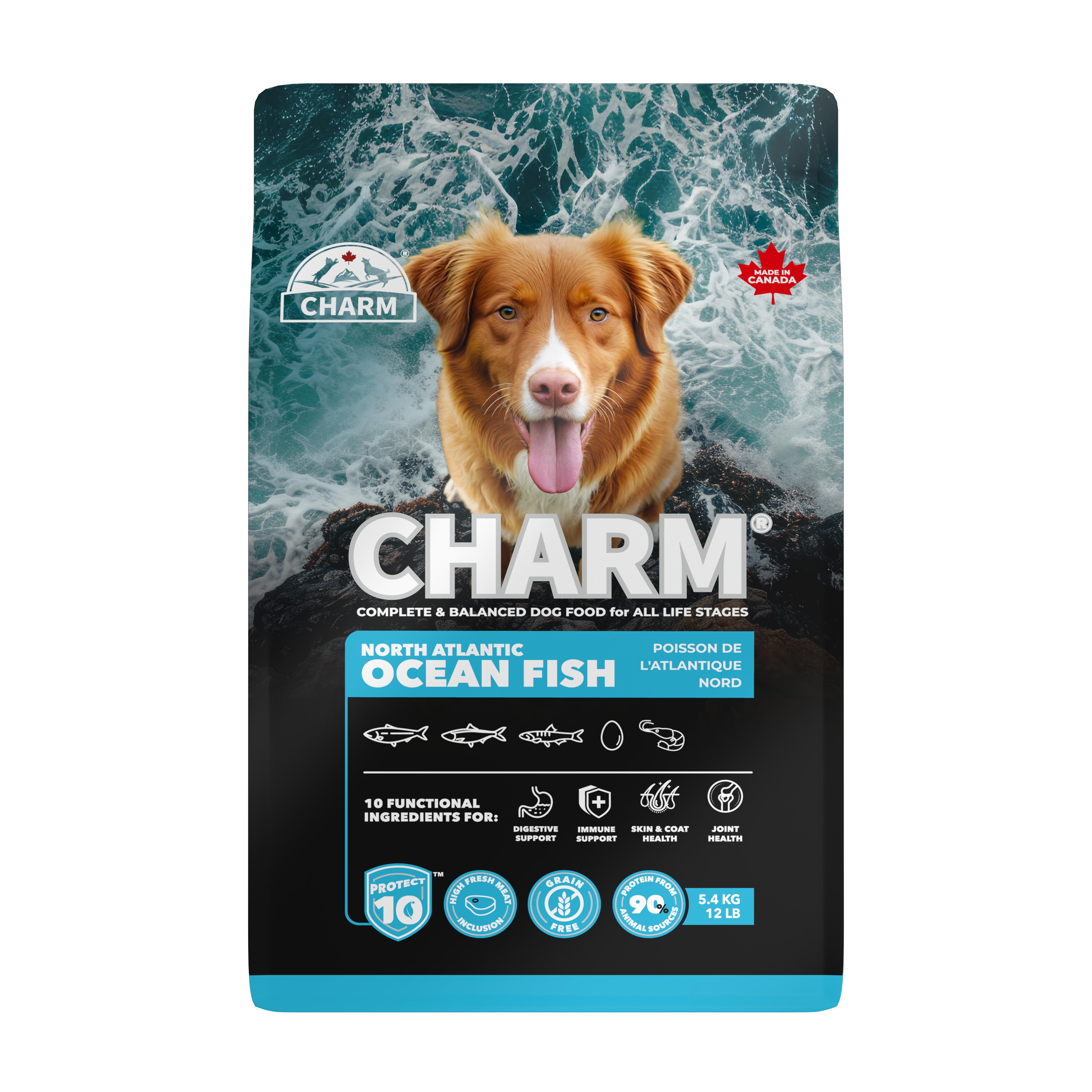 Charm Pet Food North Atlantic Ocean Fish Dry Dog Food, 5.4-kg