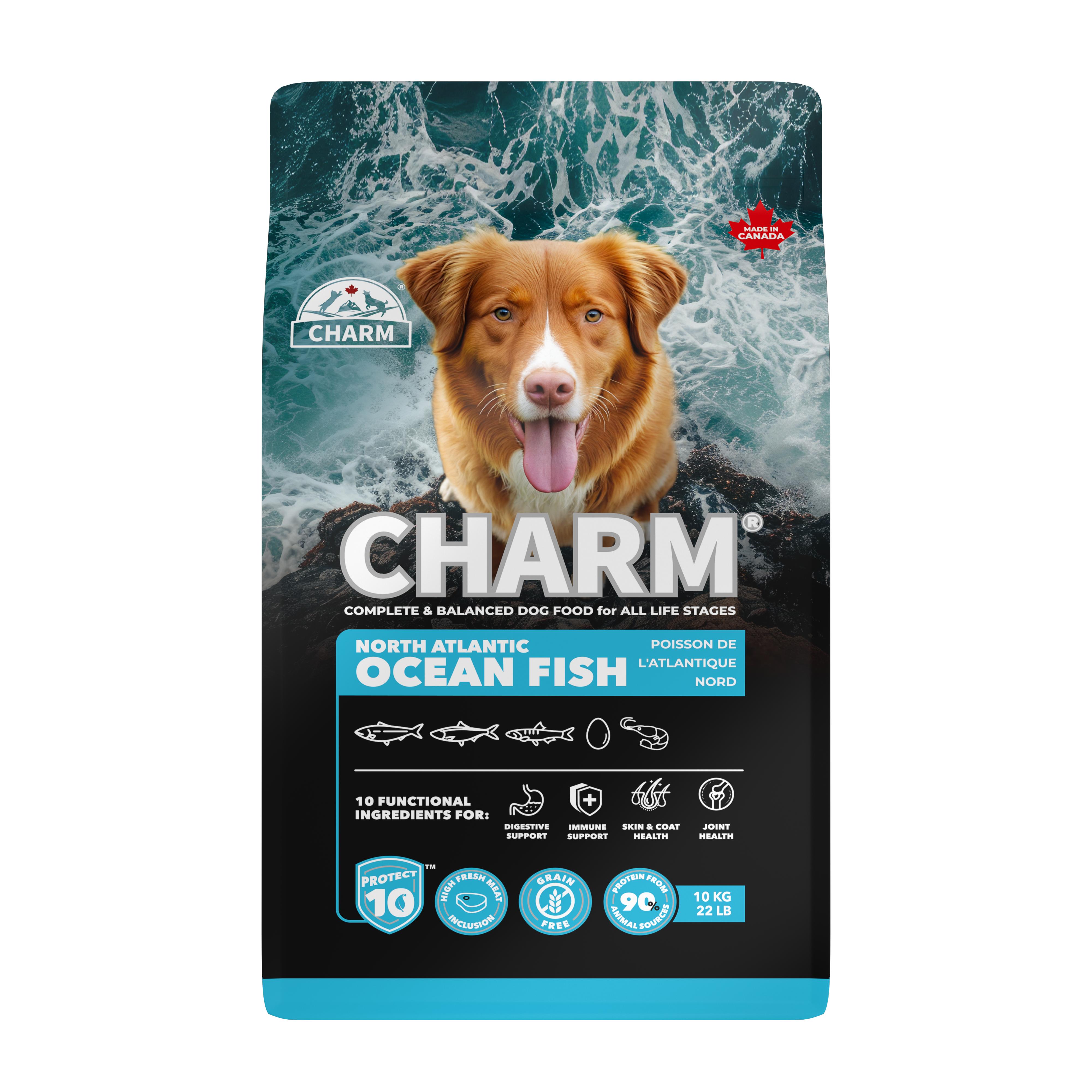 Charm Pet Food North Atlantic Ocean Fish Dry Dog Food, 10-kg