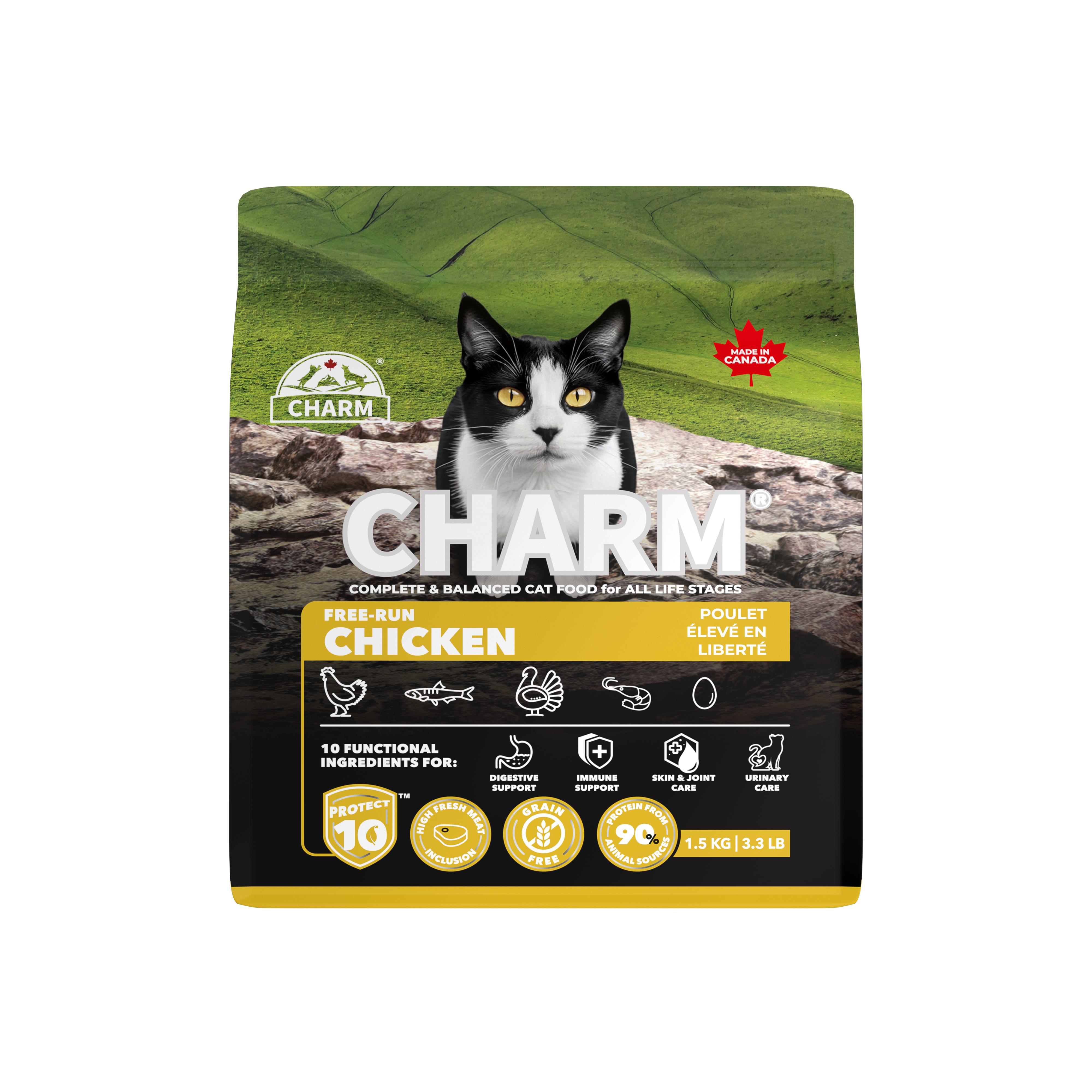 Charm Pet Food Free-Run Chicken Dry Cat Food, 1.5-kg