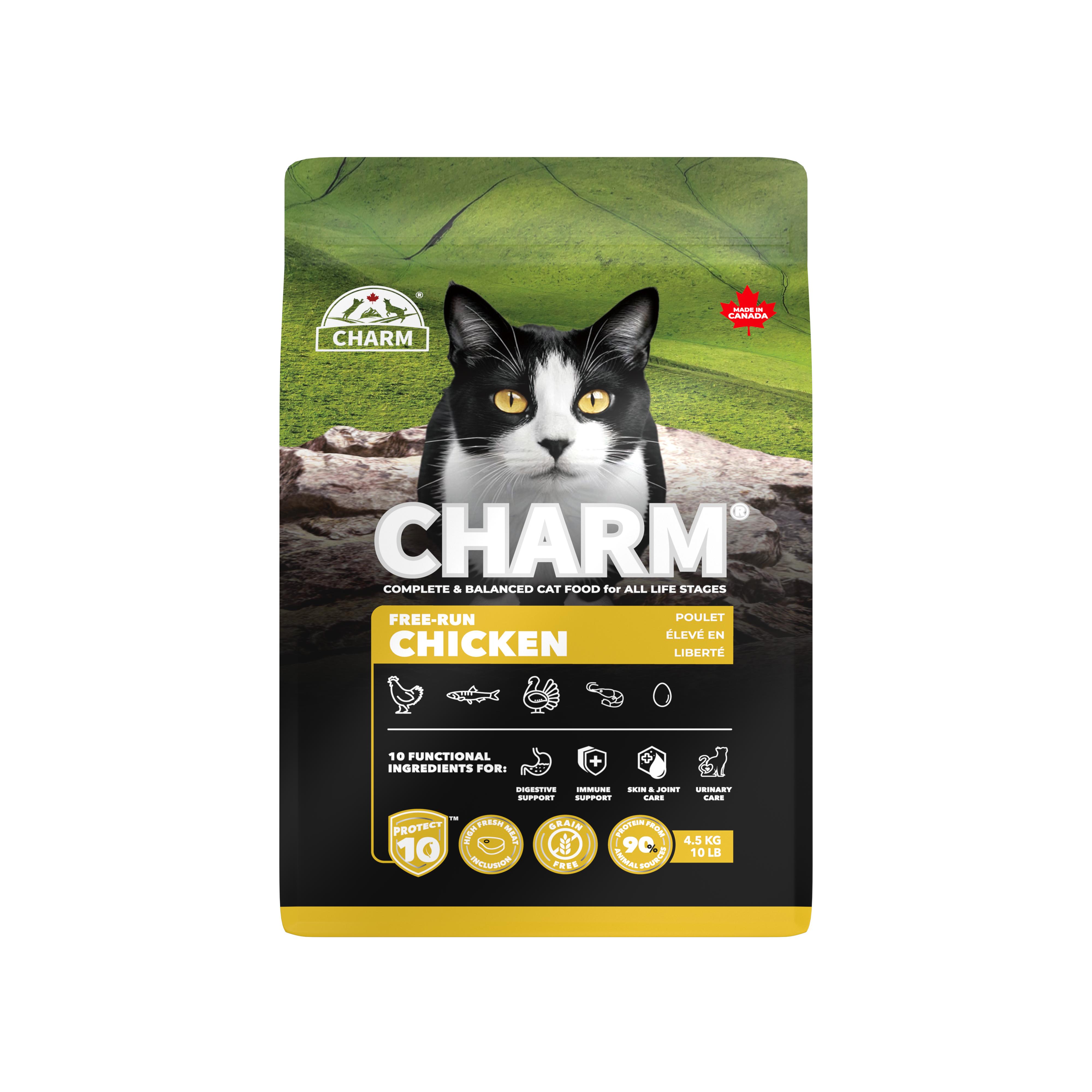 Charm Pet Food Free-Run Chicken Dry Cat Food, 4.5-kg