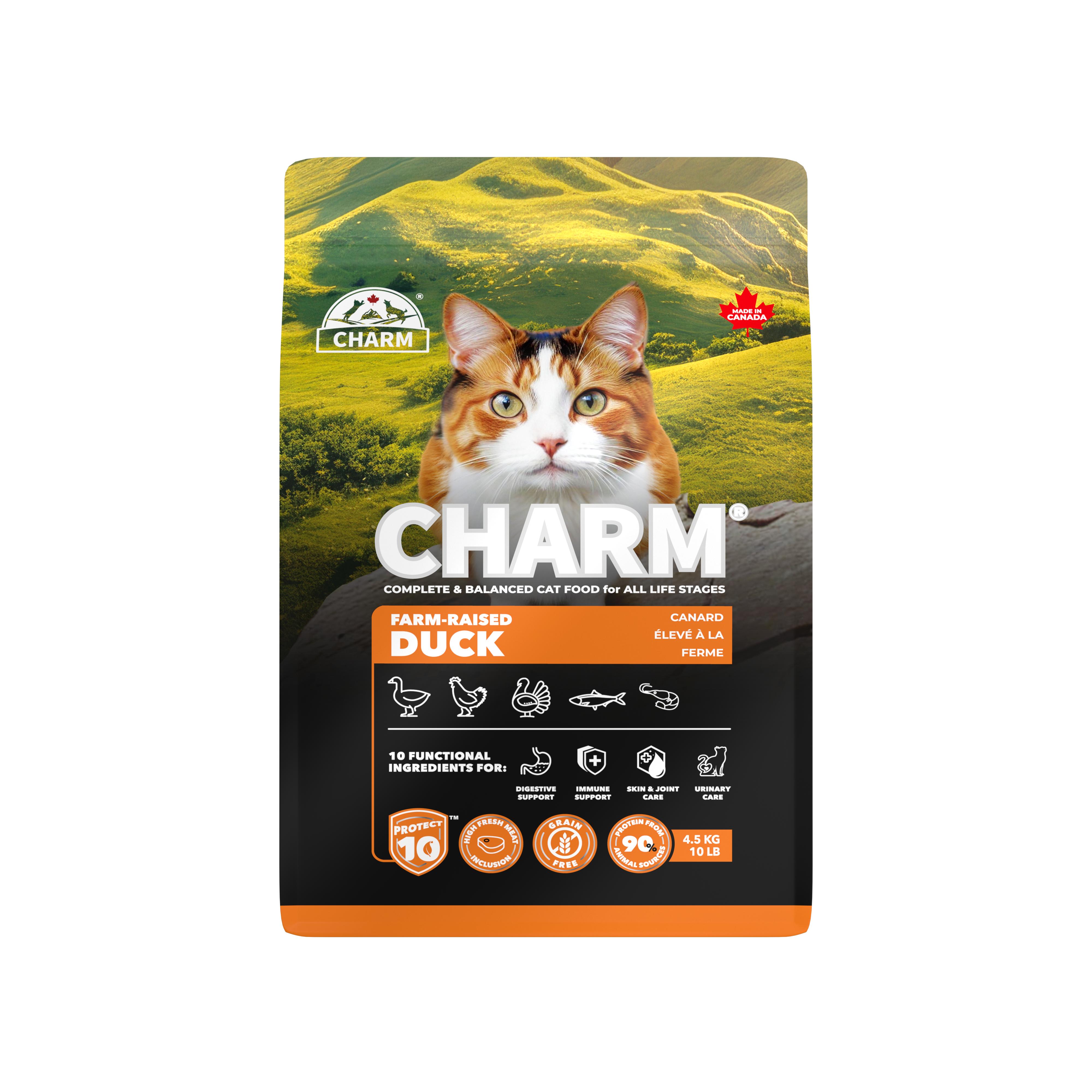 Charm Pet Food Farm-Raised Duck Dry Cat Food, 4.5-kg