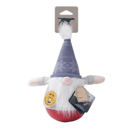 Tall Tails Holiday Roly-Poly Gnome Wobbler Dog Toy, 12-in