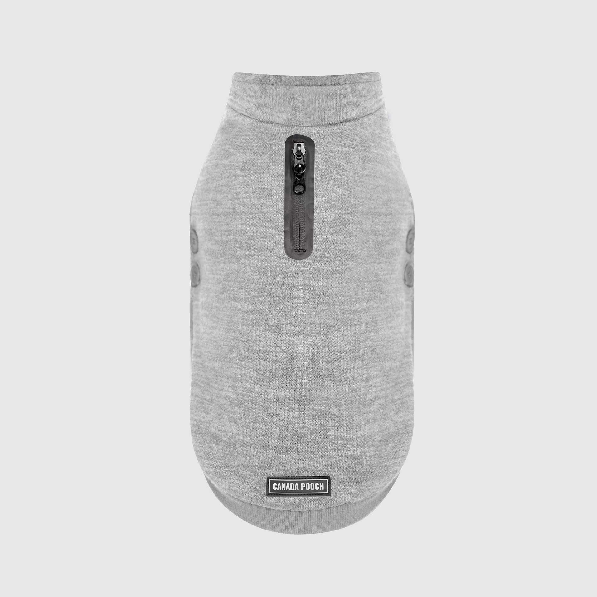 Canada Pooch Waterproof Dog Sweater, Grey, 10
