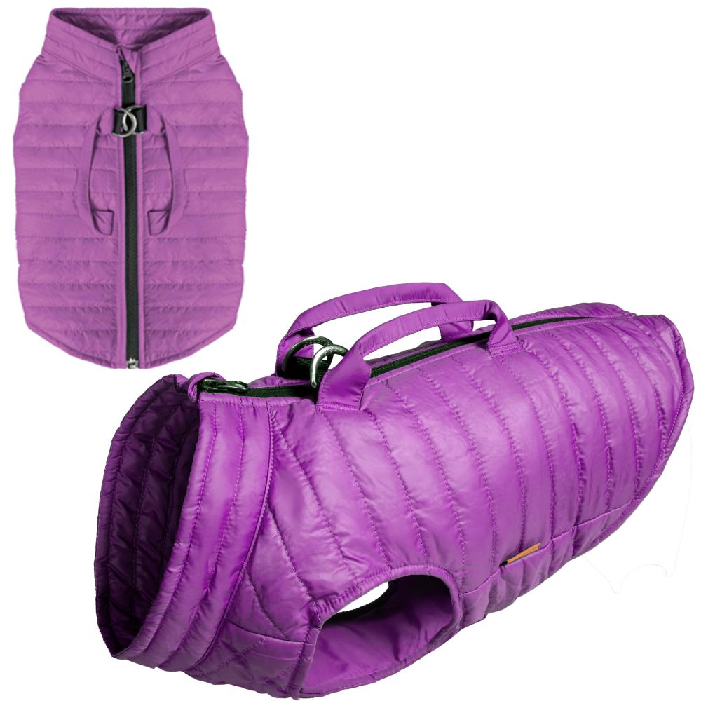 Gooby Lift Zip Up Puffer Dog Vest, Purple, Small