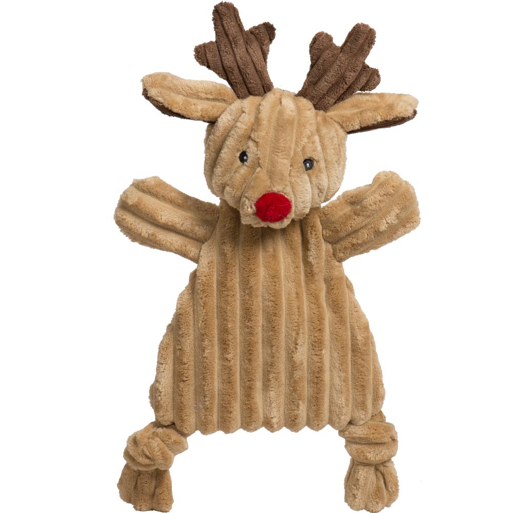 Hugglehounds HuggleFlatties Rudy Reindeer Dog Toy