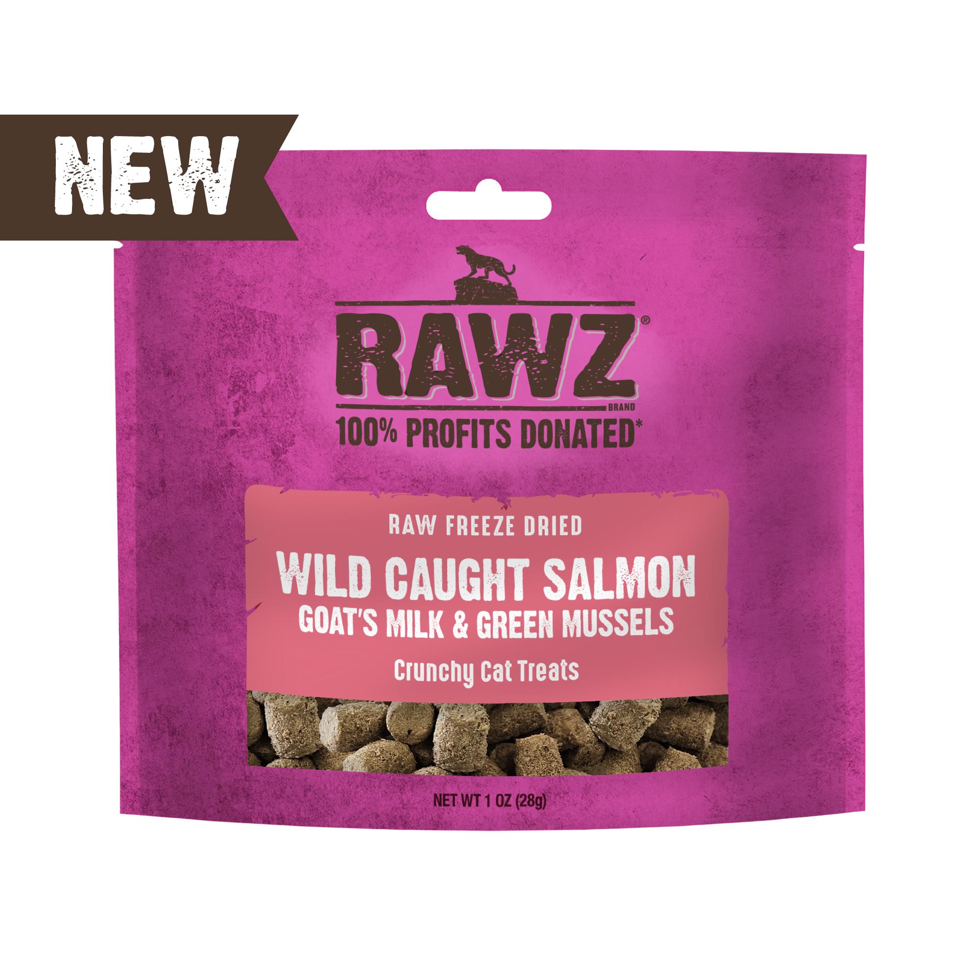 RAWZ Wild Caught Salmon, Goat's Milk & Green Mussels Raw Freeze-Dried Cat Treats, 1-oz