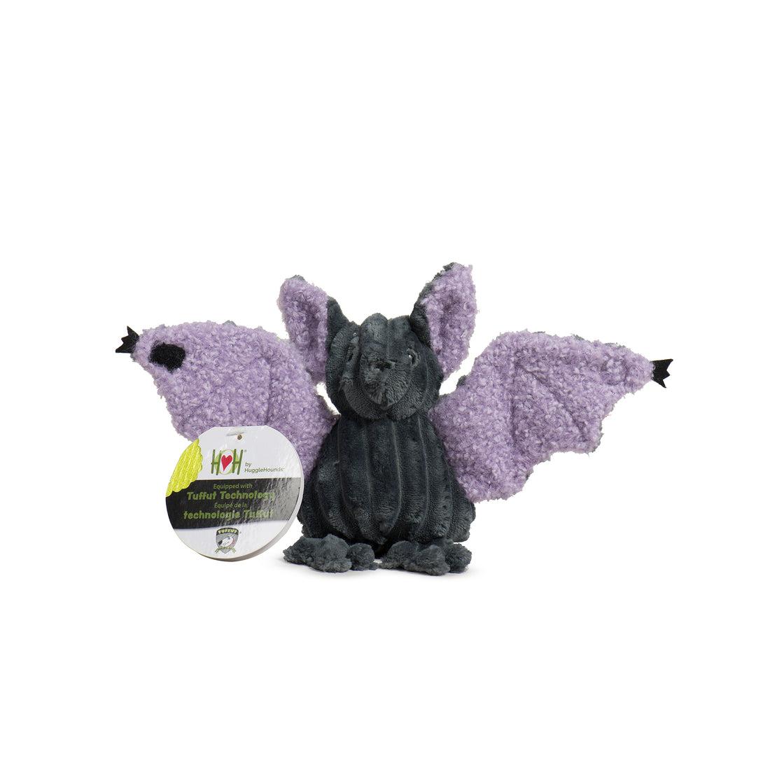 HuggleHounds Squeaky Baxter Bat Halloween Dog Toy, Small