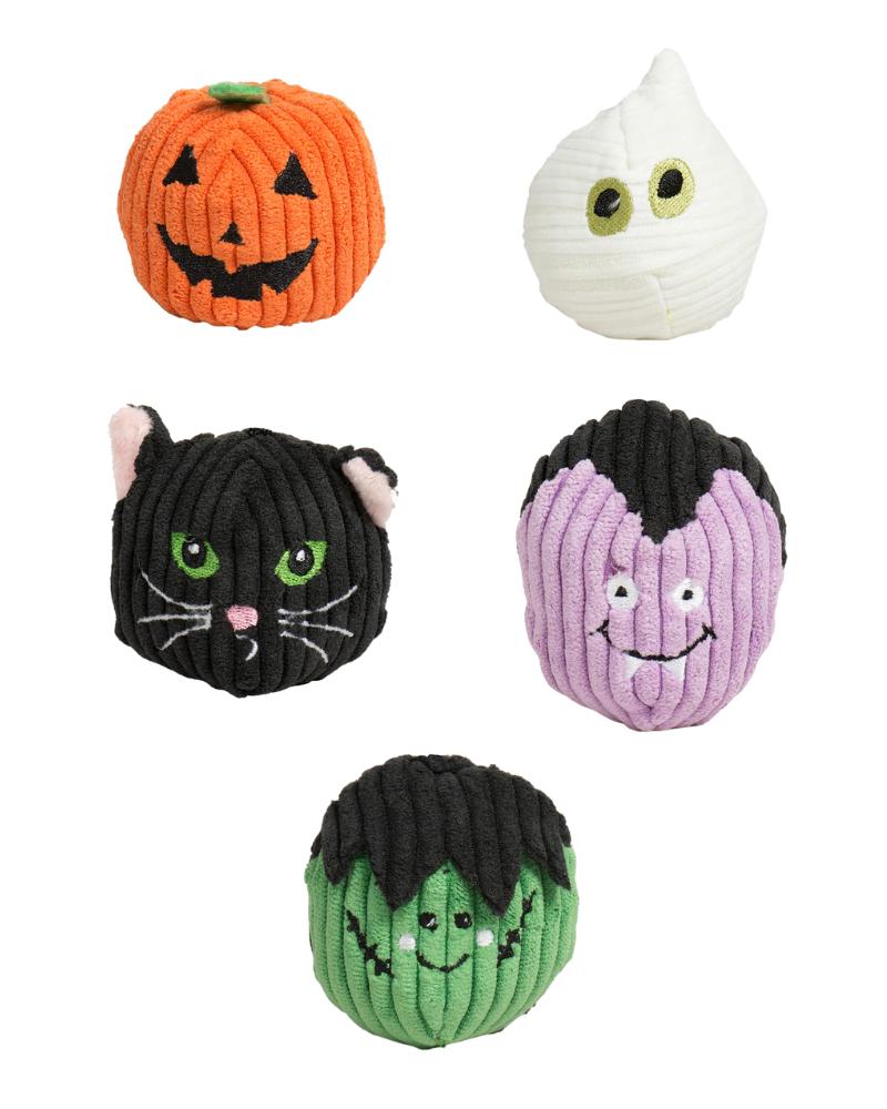 HuggleHounds Wee Huggles Monster Mash Balls Dog Toy, Assorted