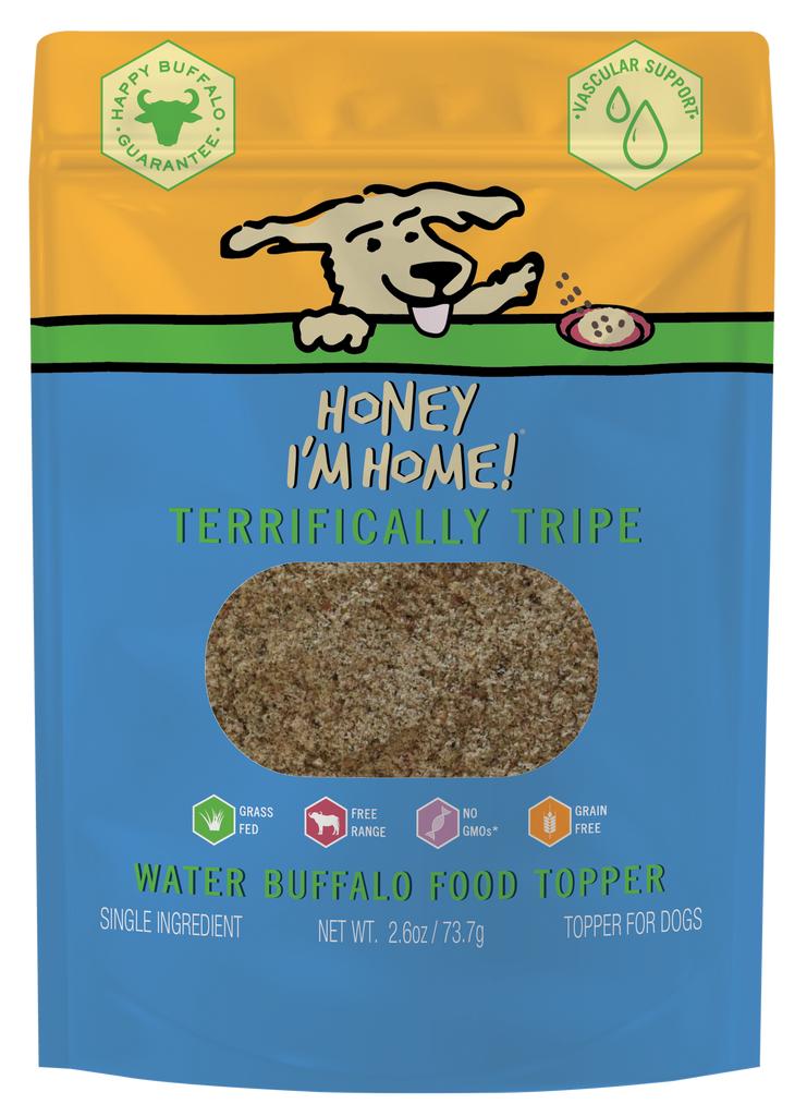 Honey I'm Home Buffalo Terrifically Tripe Water Buffalo Dog Food Topper, 2.6-oz
