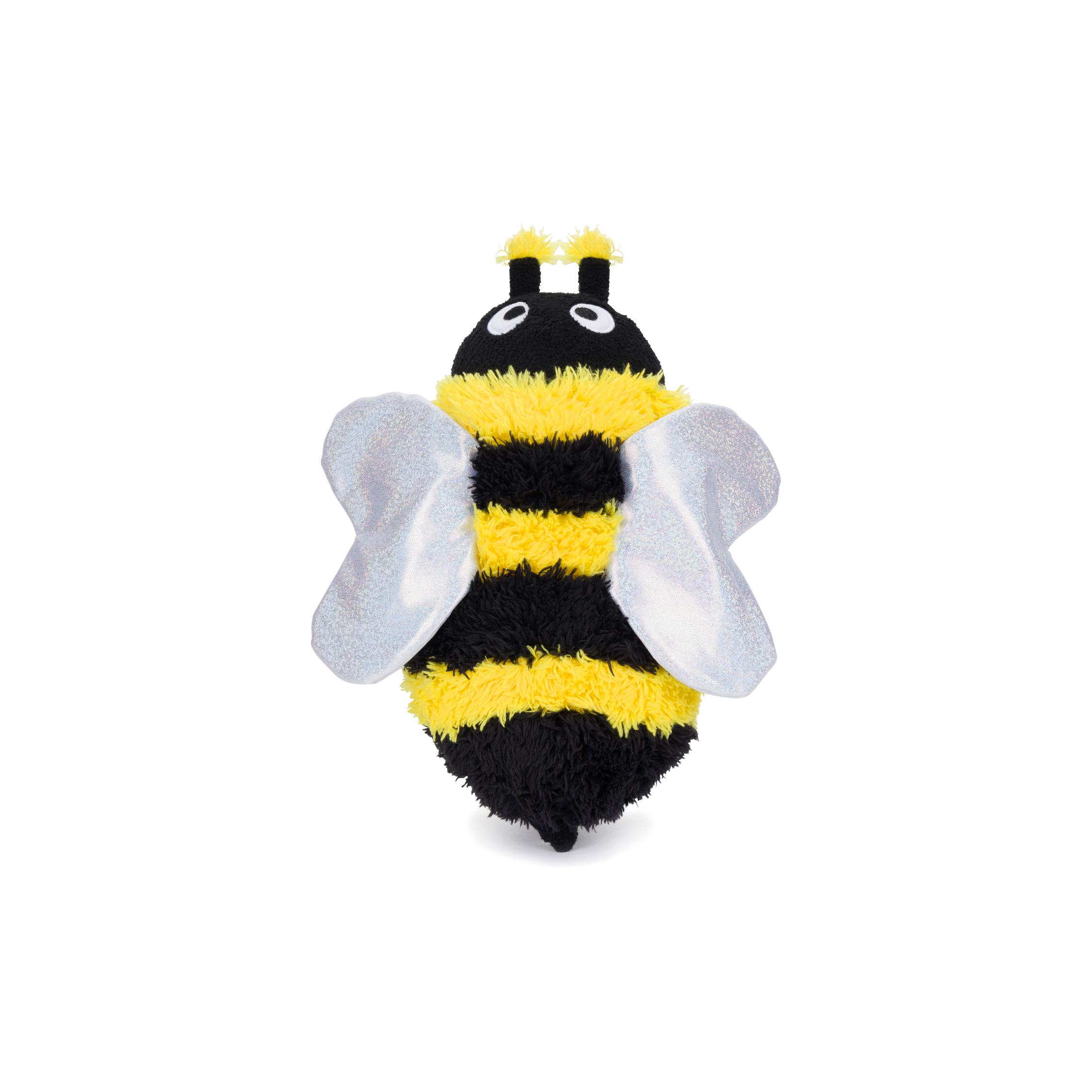 fabdog Fluffy Bumble Bee Dog Toy, 12.5-in