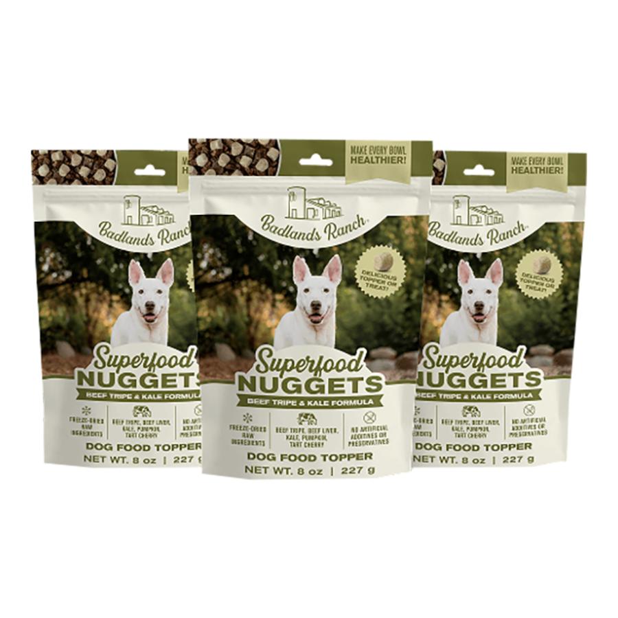 Badlands Ranch Superfood Nuggets Beef Tripe & Kale Freeze-Dried Dog Food Topper