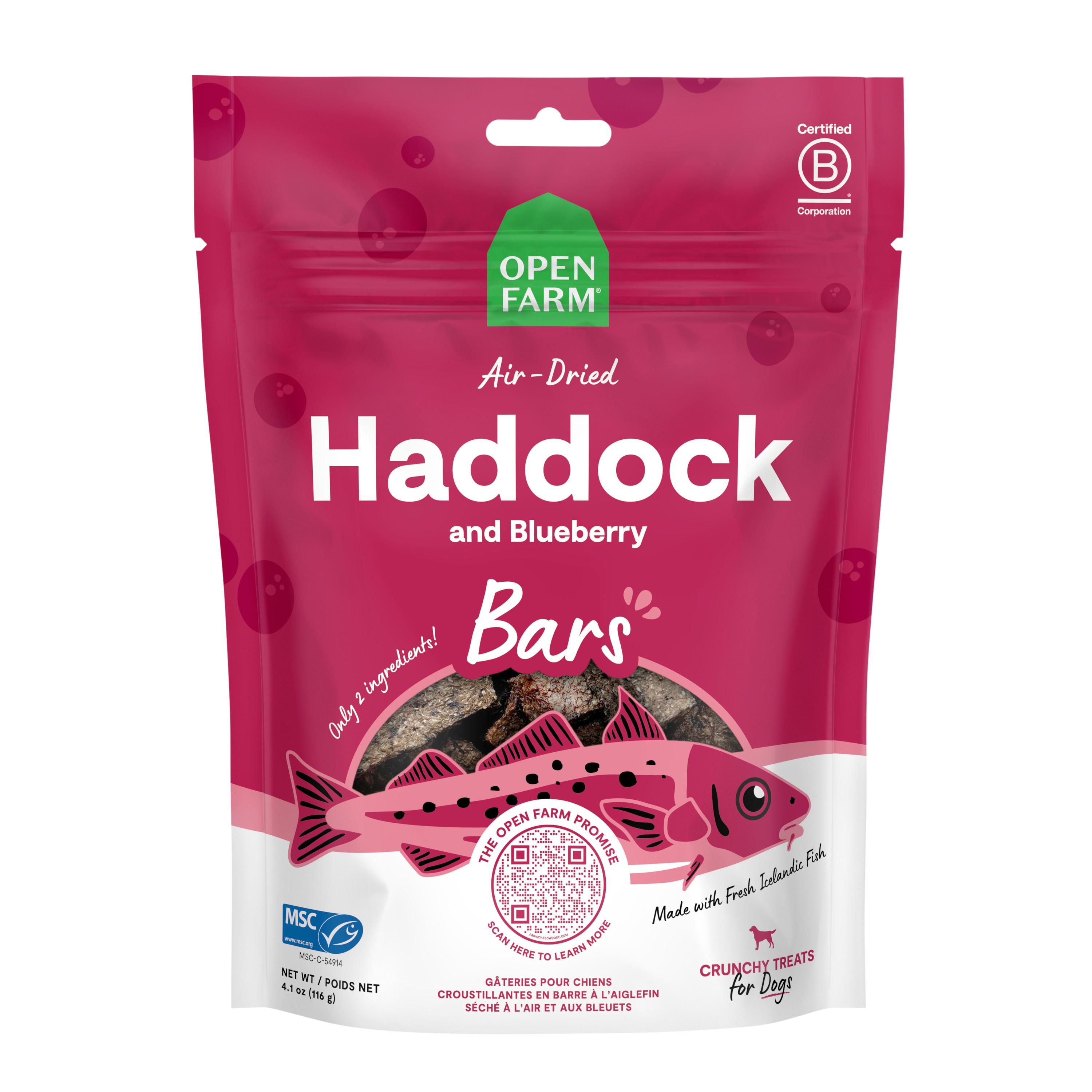 Open Farm Haddock & Blueberry Bars Air-Dried Dog Treats
