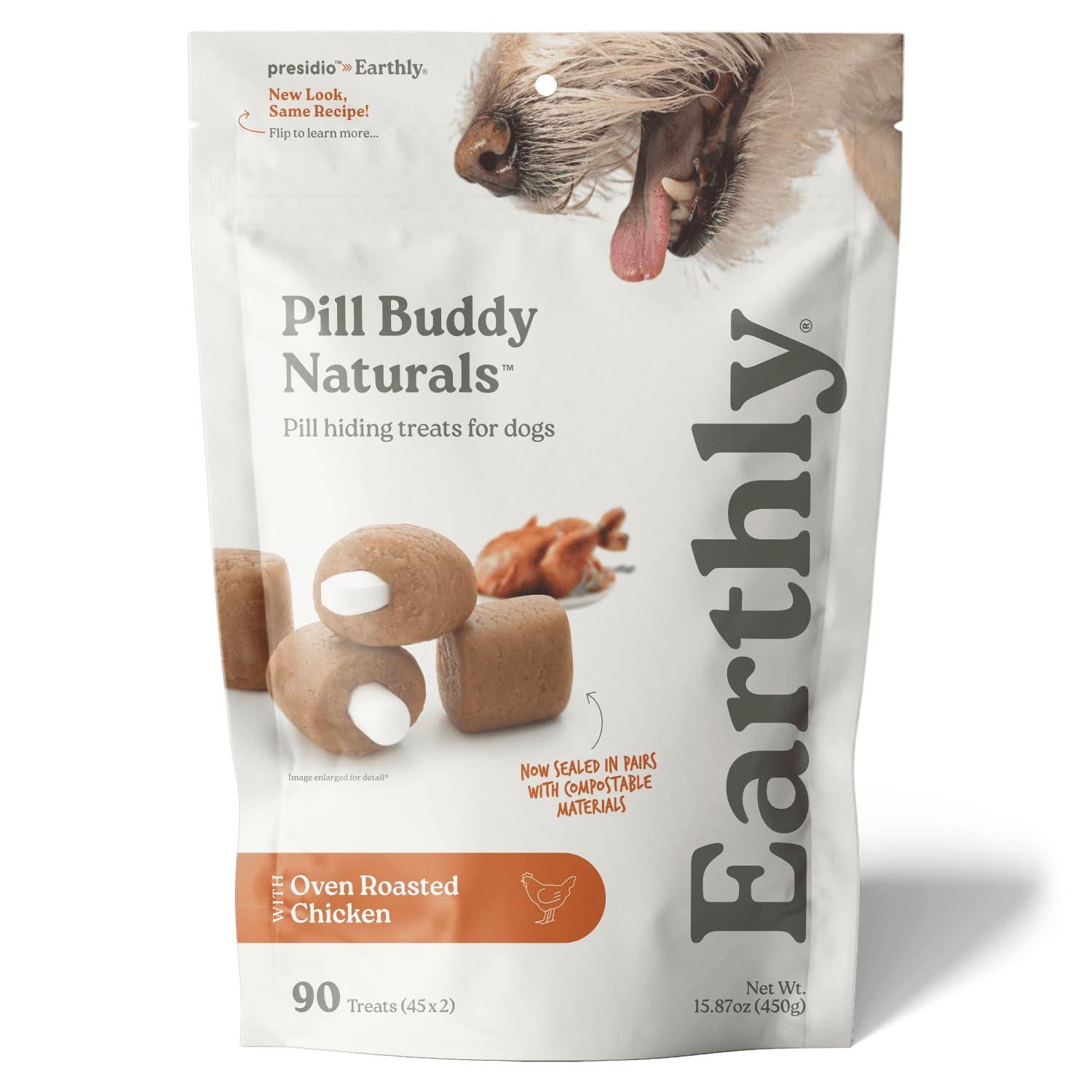 Earthly Pet Pill Buddy Naturals Oven Roasted Chicken Dog Treats, 90-count