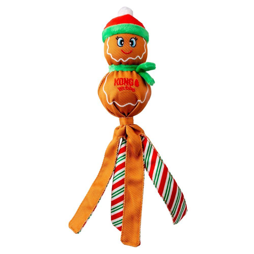 KONG Holiday Wubba Gingerbread Man Dog Toy