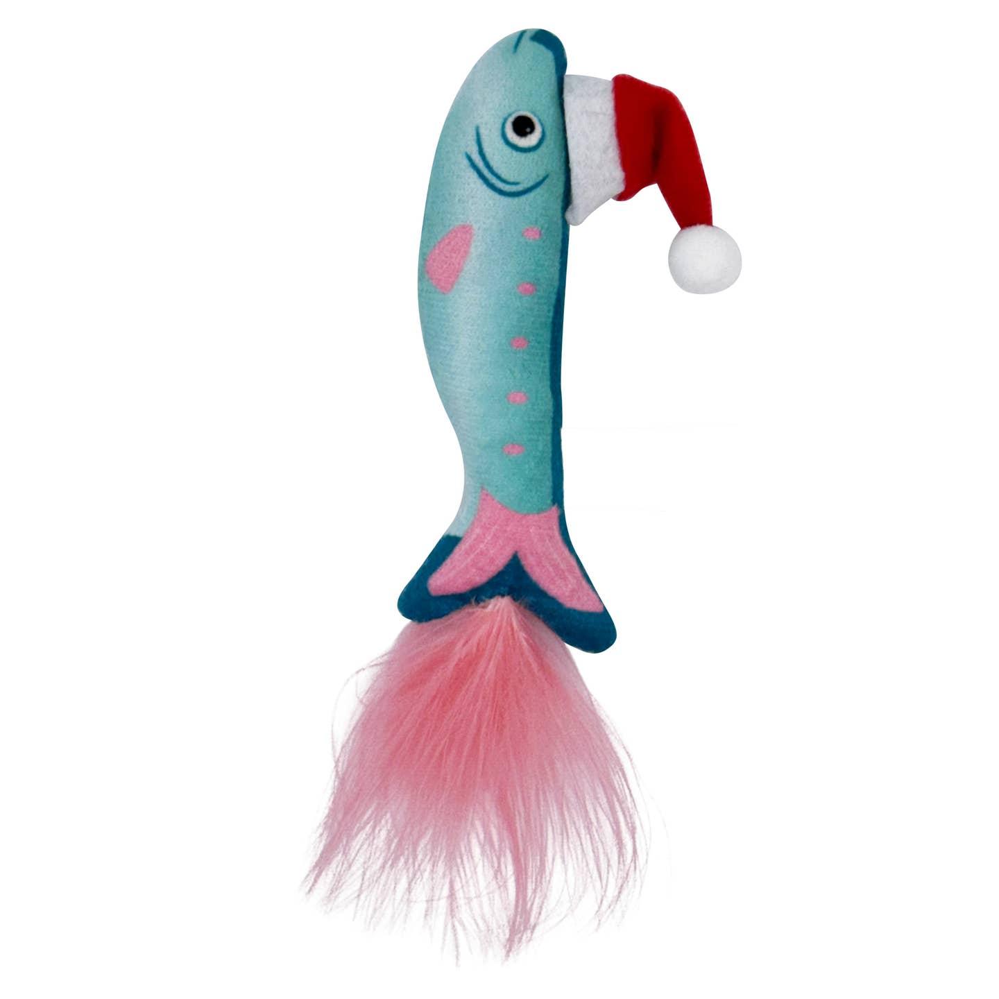 Huxley & Kent Merry Fishmas Sardine Cat Toy, Mint, 4.75-in