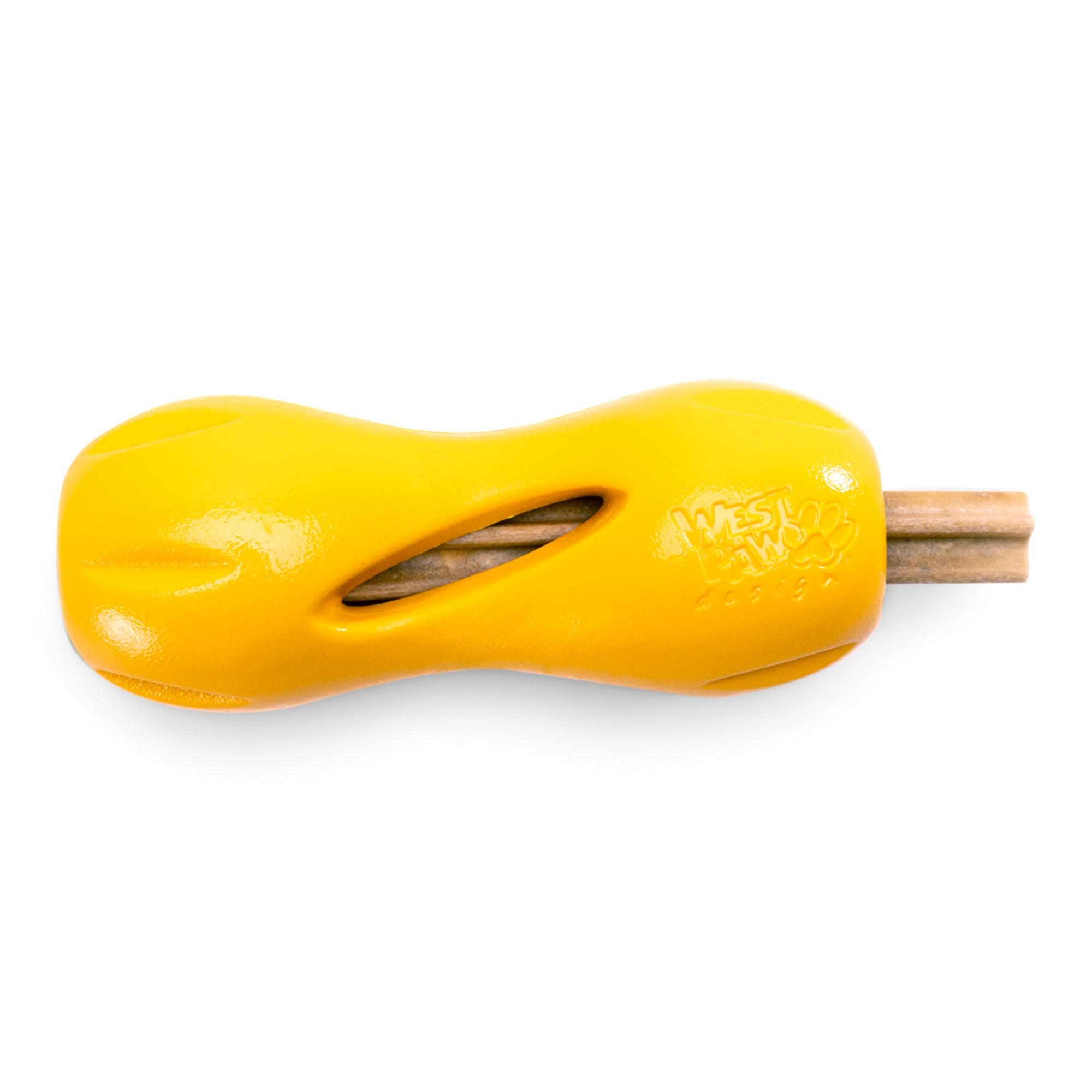 West Paw Zogoflex Qwizl Dog Toy, Sunflower, Small