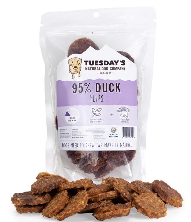 Earthwise Reserve Duck Flips Dog Treats, 8.5-oz