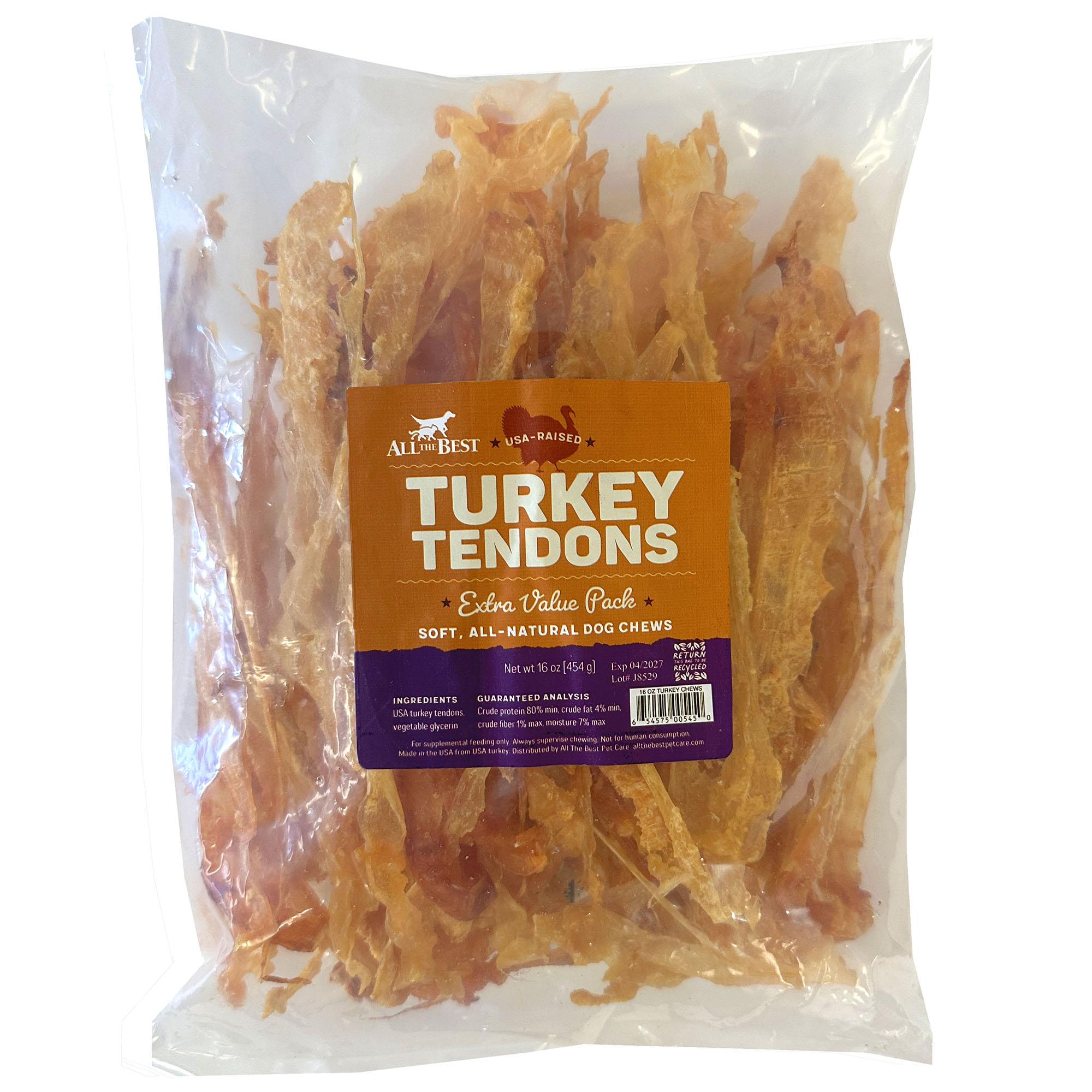 All The Best Turkey Tendons Dog Treats, 1-lb