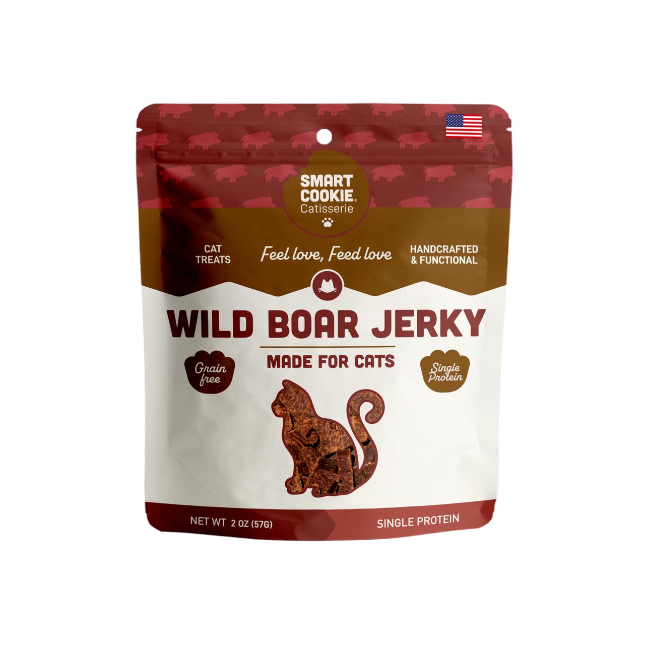 Smart Cookie Barkery Wild Boar Jerky Cat Treats, 2-oz