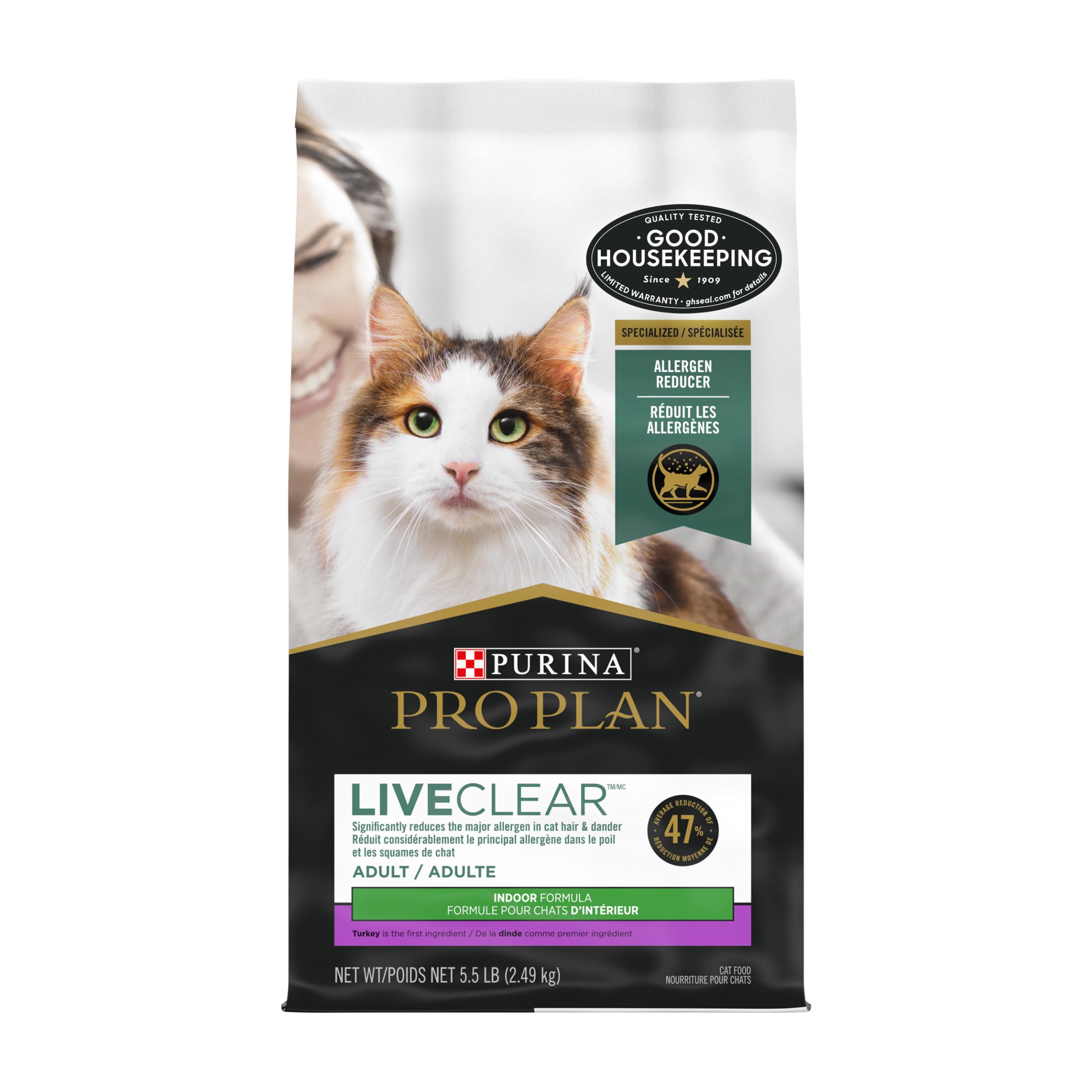 Purina Pro Plan LiveClear Allergen Reducing Indoor Turkey & Rice Adult Dry Cat Food, 5.5-lb