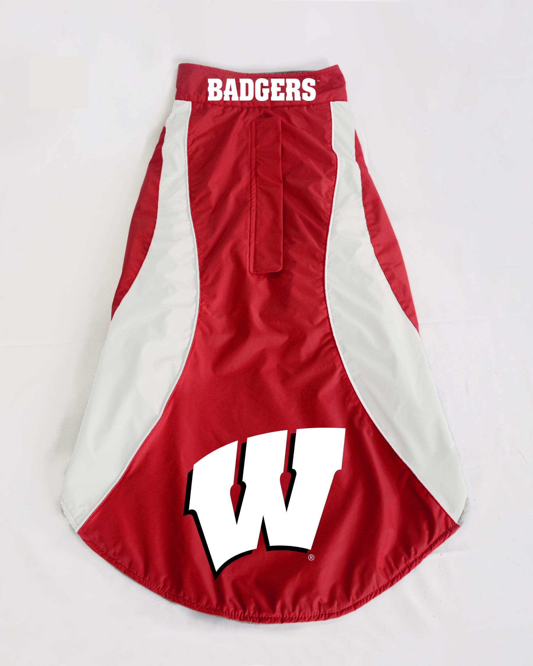 BayDog Saginaw College Fleece Dog Coat, Wisconsin Badgers, X-Large