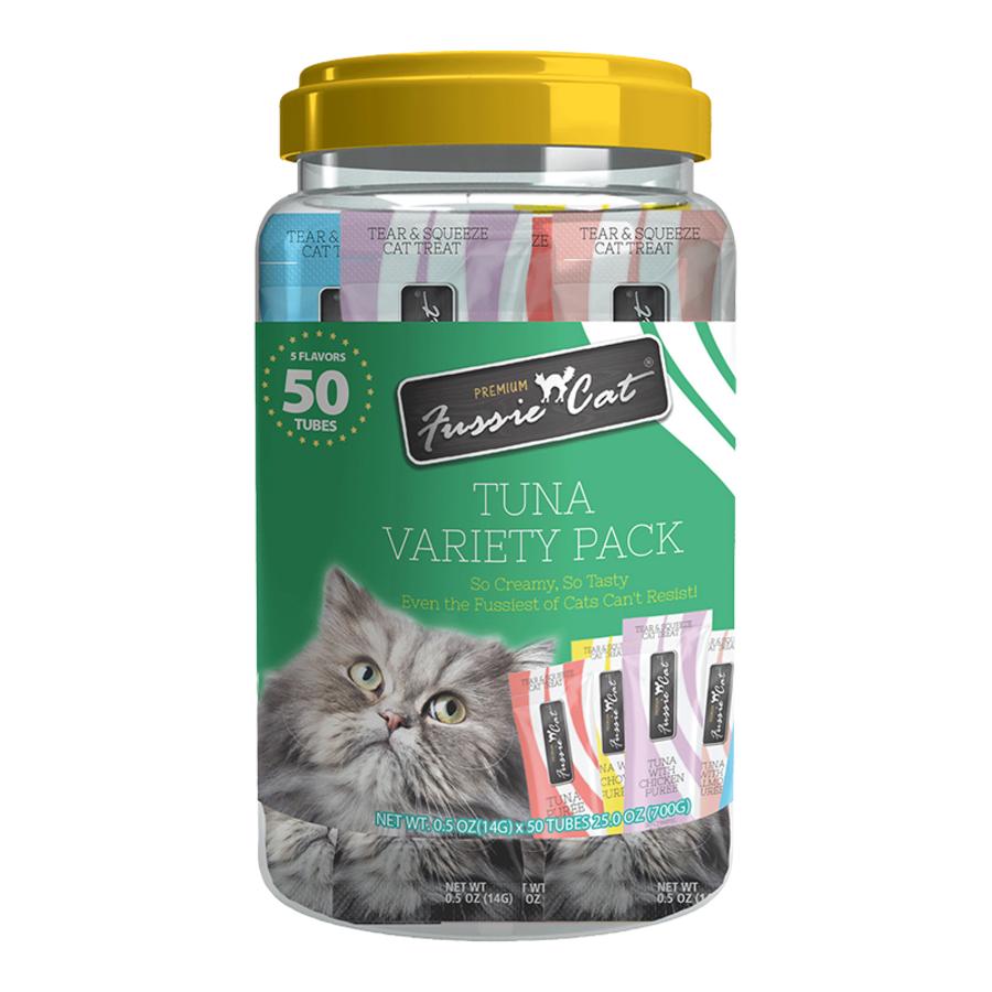 Fussie Cat Tuna Puree 5 Flavors Variety Pack Cat Treats