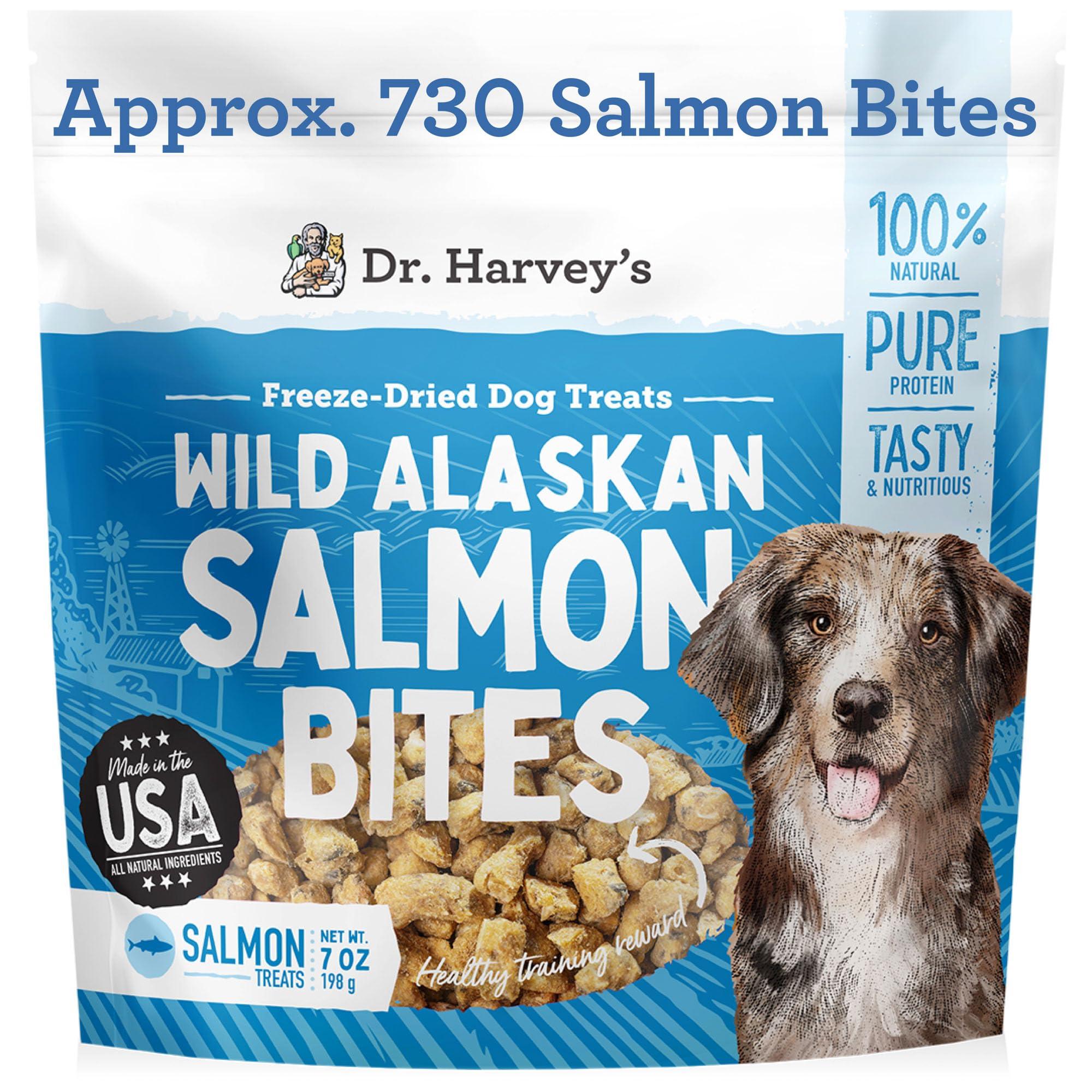 Dr. Harvey's Wild Alaskan Salmon Bites Freeze-Dried Dog Treats, 7-oz