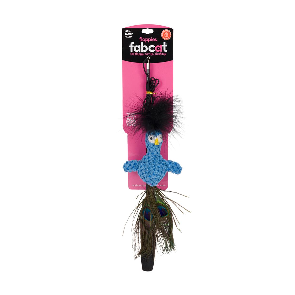 fabdog Floppy Peacock Teaser Cat Toy