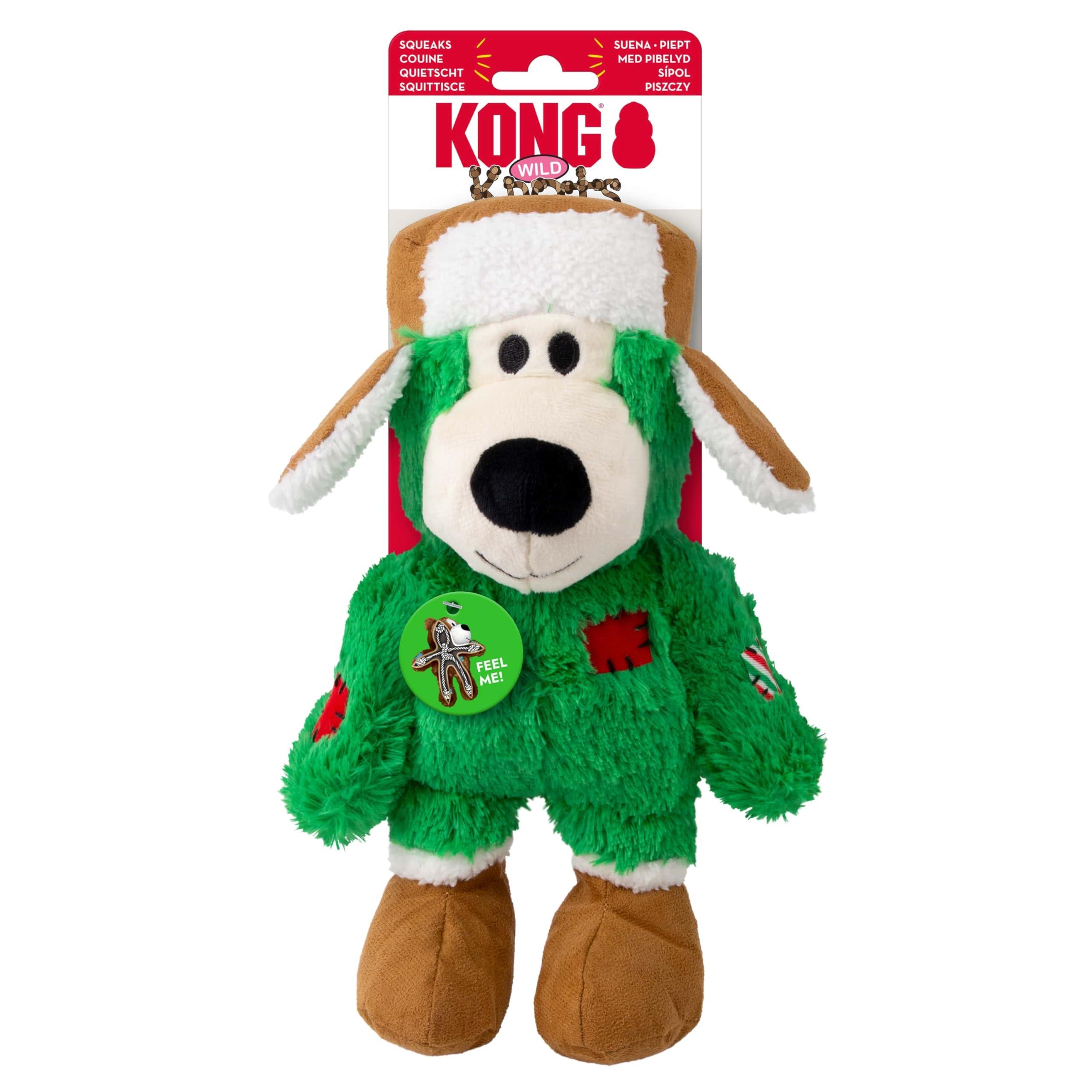 KONG Holiday Wild Knots Bear Dog Toy, Assorted Colors, Medium/Large