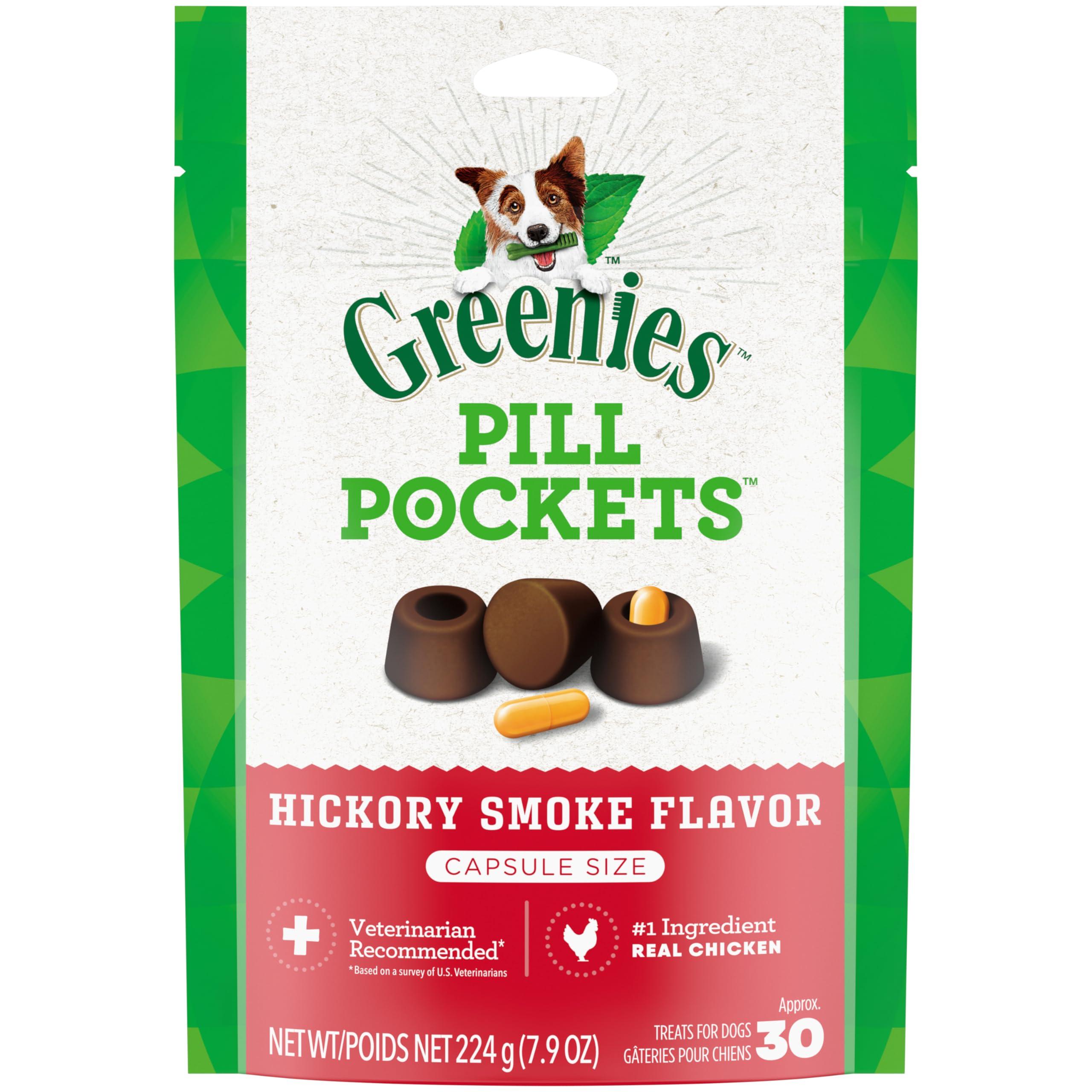 Greenies Pill Pockets Hickory Smoke Flavor Capsules Dog Treats, 30-count