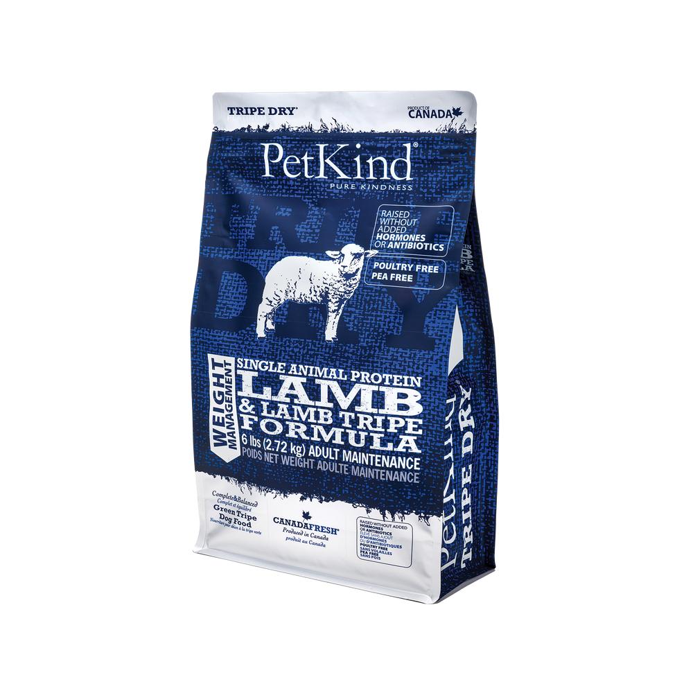 PetKind Weight Management Single Animal Protein Lamb & Lamb Tripe Dry Dog Food, 6-lb