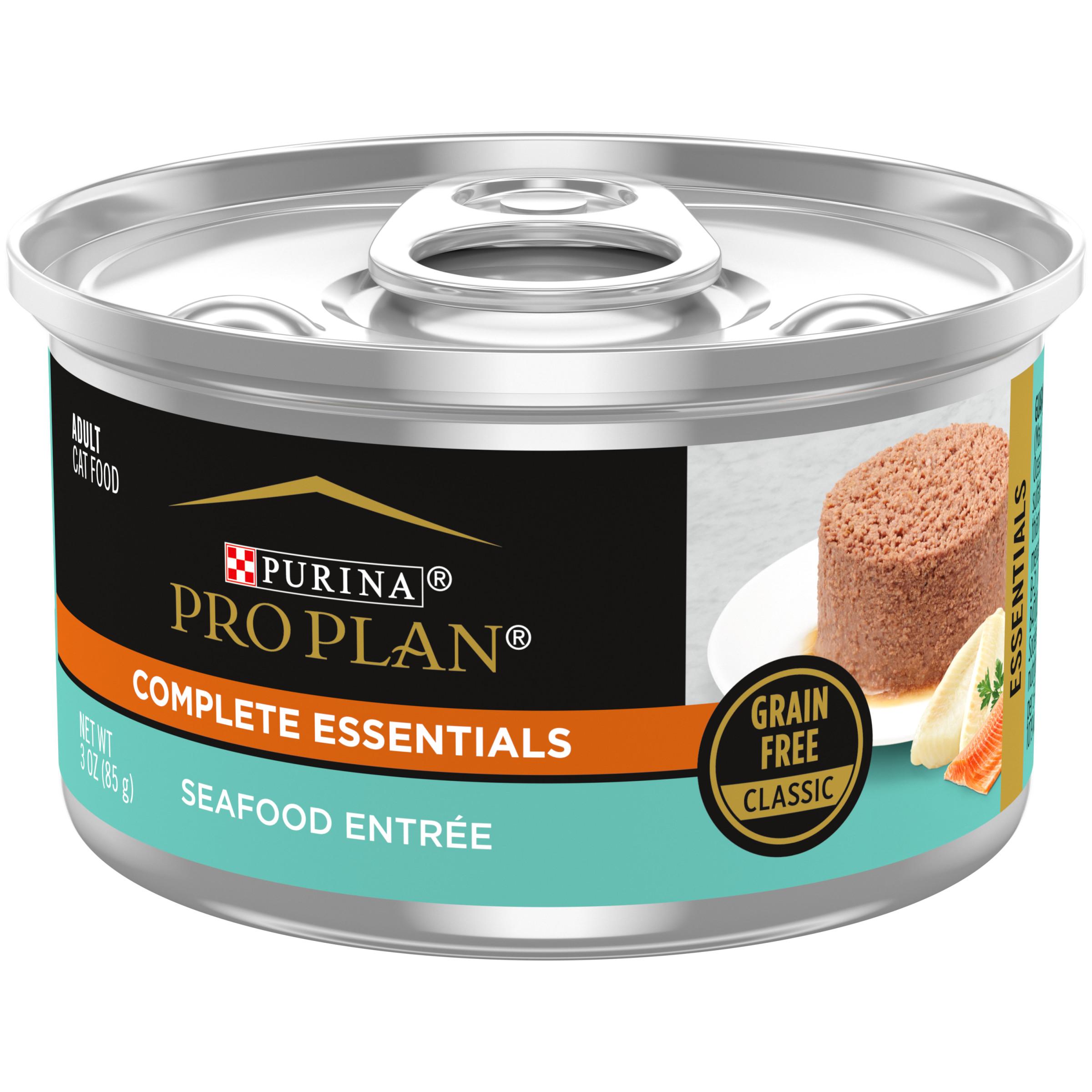Purina Pro Plan Complete Essentials Seafood Entree Grain-Free Wet Cat Food Can