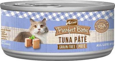 Merrick Purrfect Bistro Grain-Free Tuna Pate Canned Cat Food, 5.5-oz, case of 24 (**)