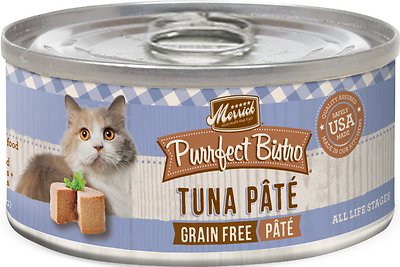 Merrick Purrfect Bistro Grain-Free Tuna Pate Canned Cat Food, 3-oz, case of 24 (**)