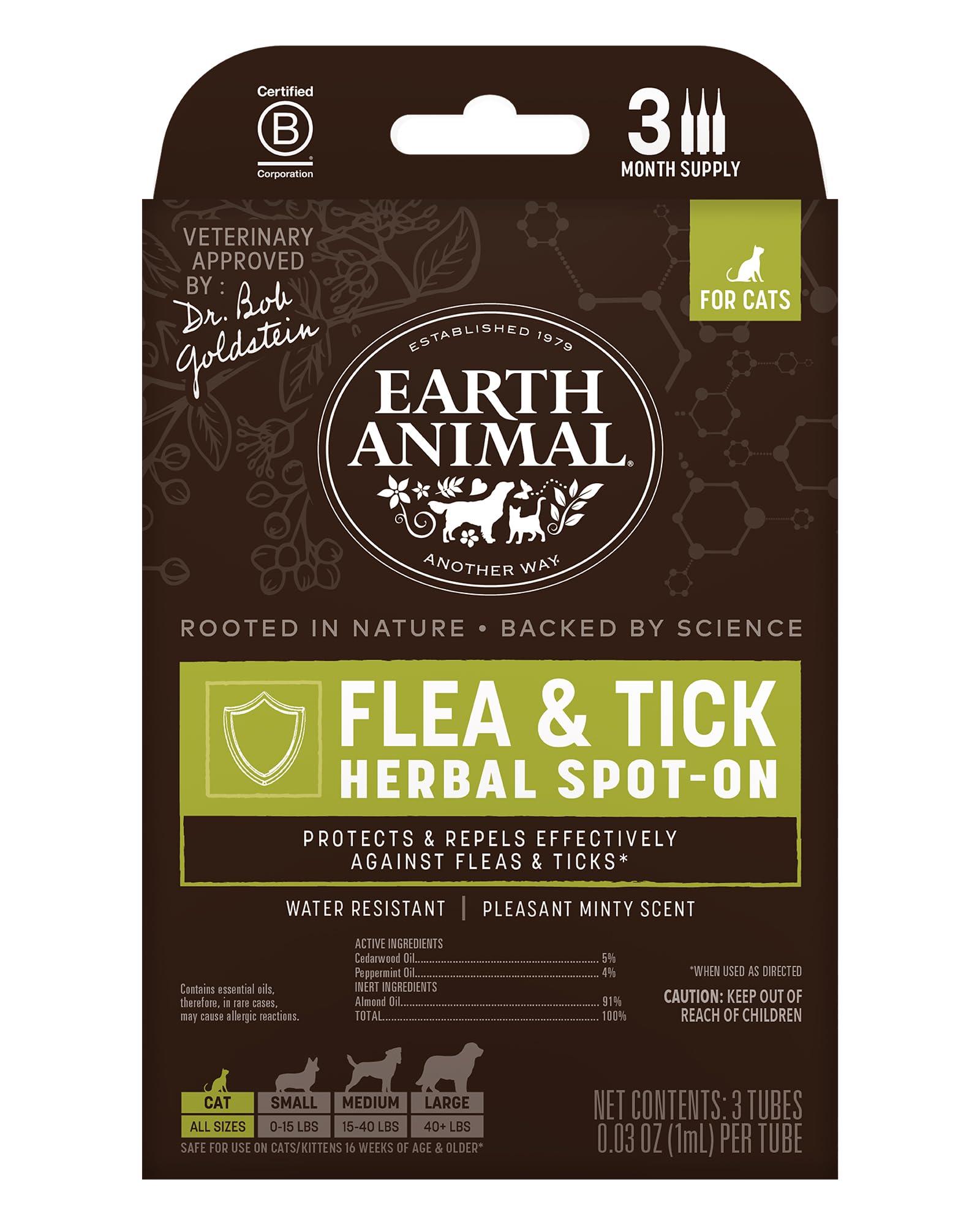 Earth Animal Apothecary Natural Flea & Tick Herbal Spot-On for Cats