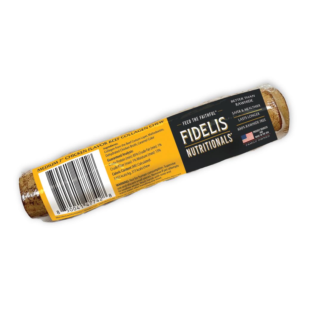 Fidelis Nutritionals Chicken Flavor Beef Collagen Chews Dog Treats, Medium