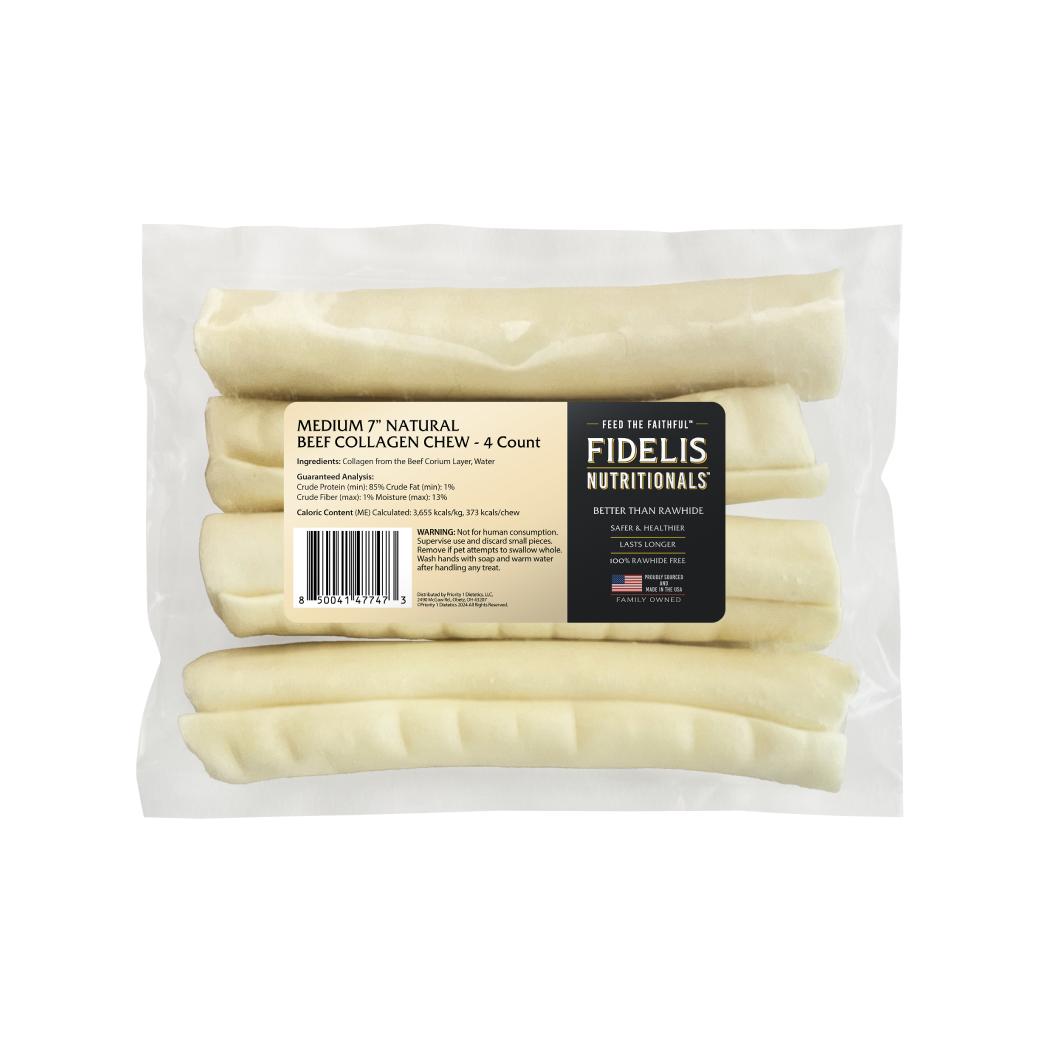 Fidelis Nutritionals Natural Beef Collagen Chews Dog Treats, Medium, 4-pk
