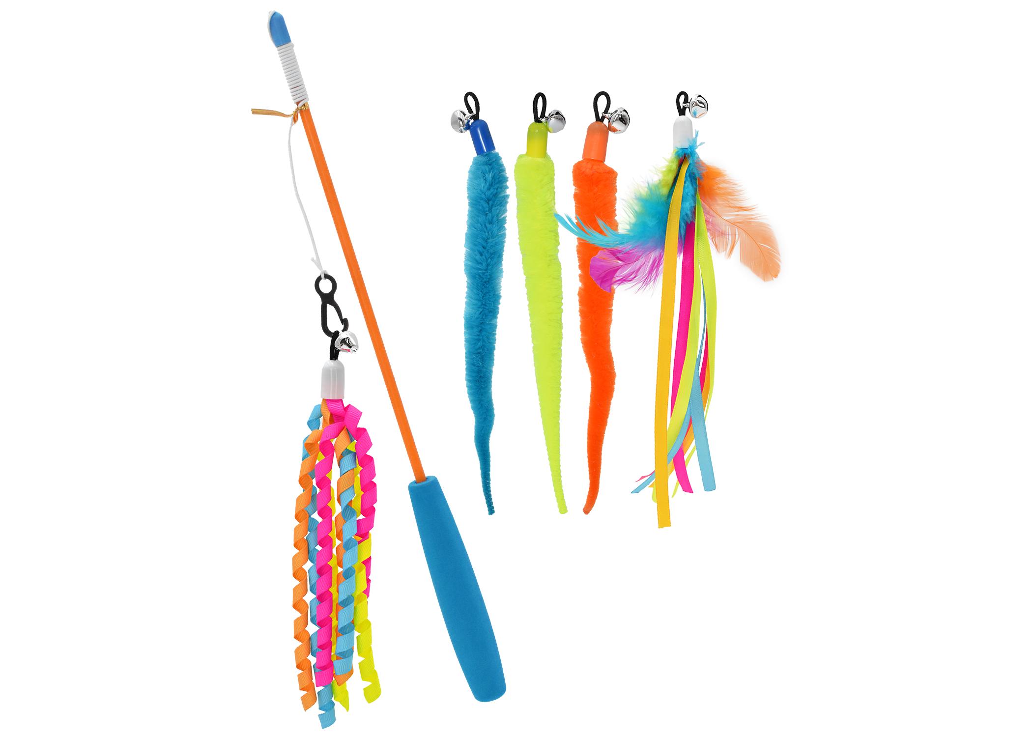 Multipet Teaser with Interchangable Attachments Cat Toy, 5-pk