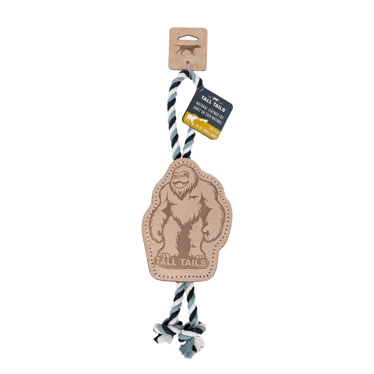 Tall Tails Natural Leather Big Foot Rope Tug Dog Toy, 16-in