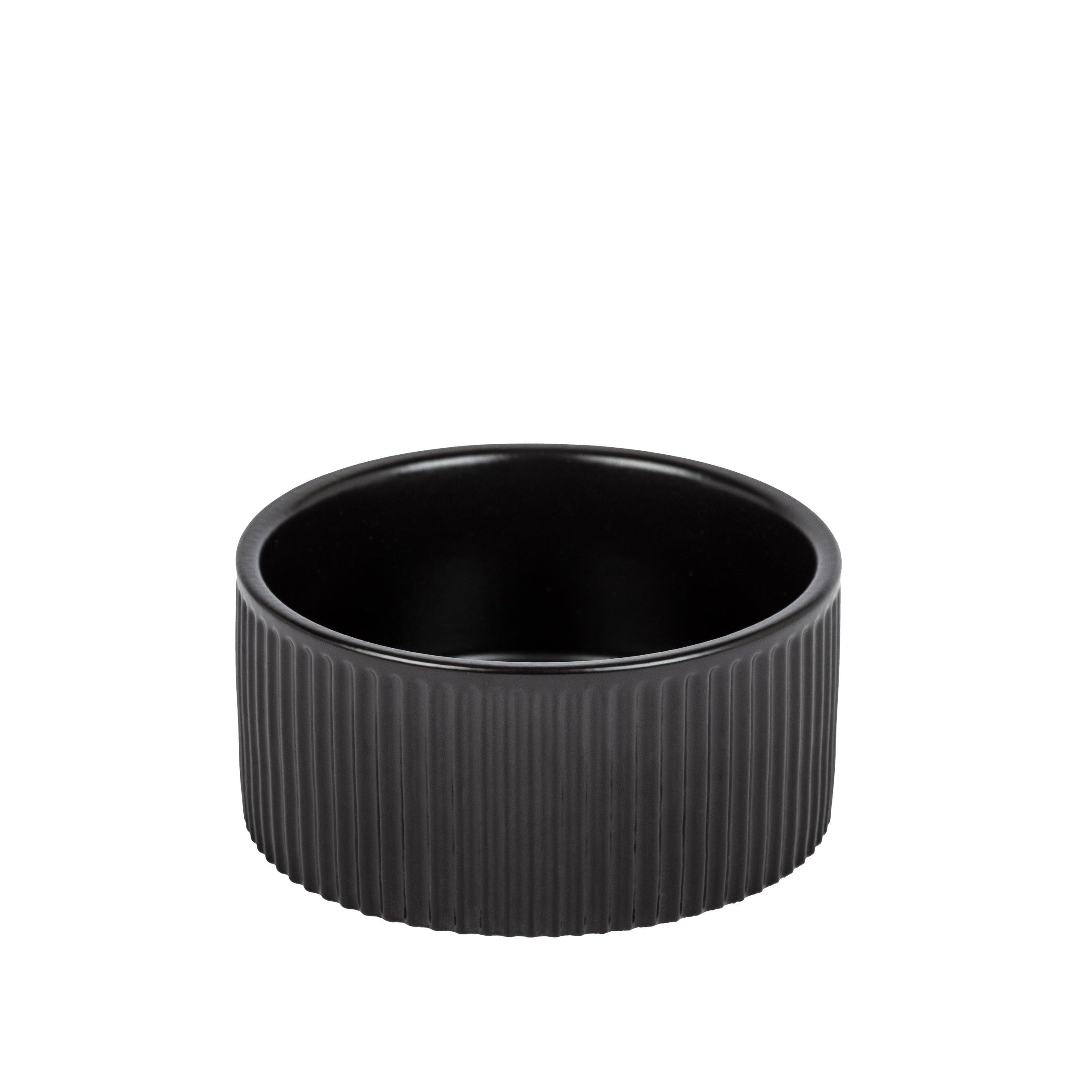 Park Life Designs JARDIN Ribbed Pet Bowl, Black, Small
