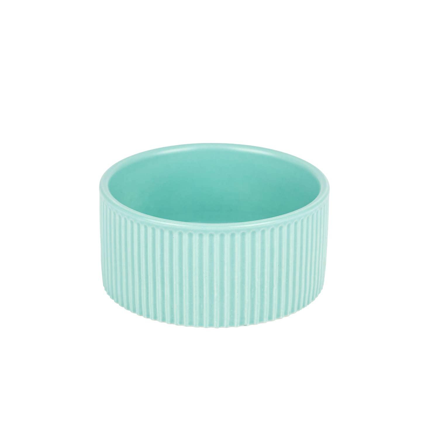 Park Life Designs JARDIN Ribbed Pet Bowl, Blue
