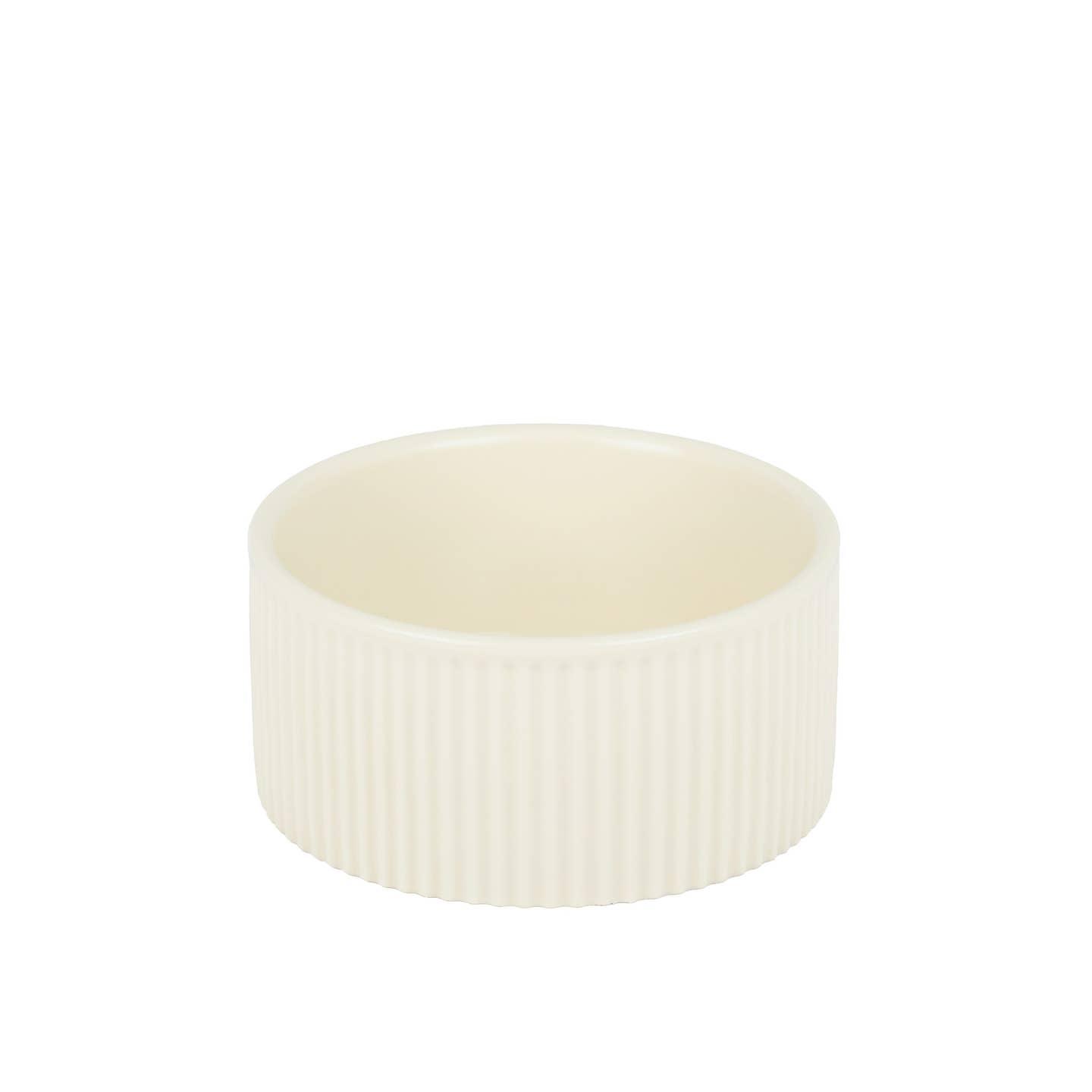 Park Life Designs JARDIN Ribbed Pet Bowl, Cream