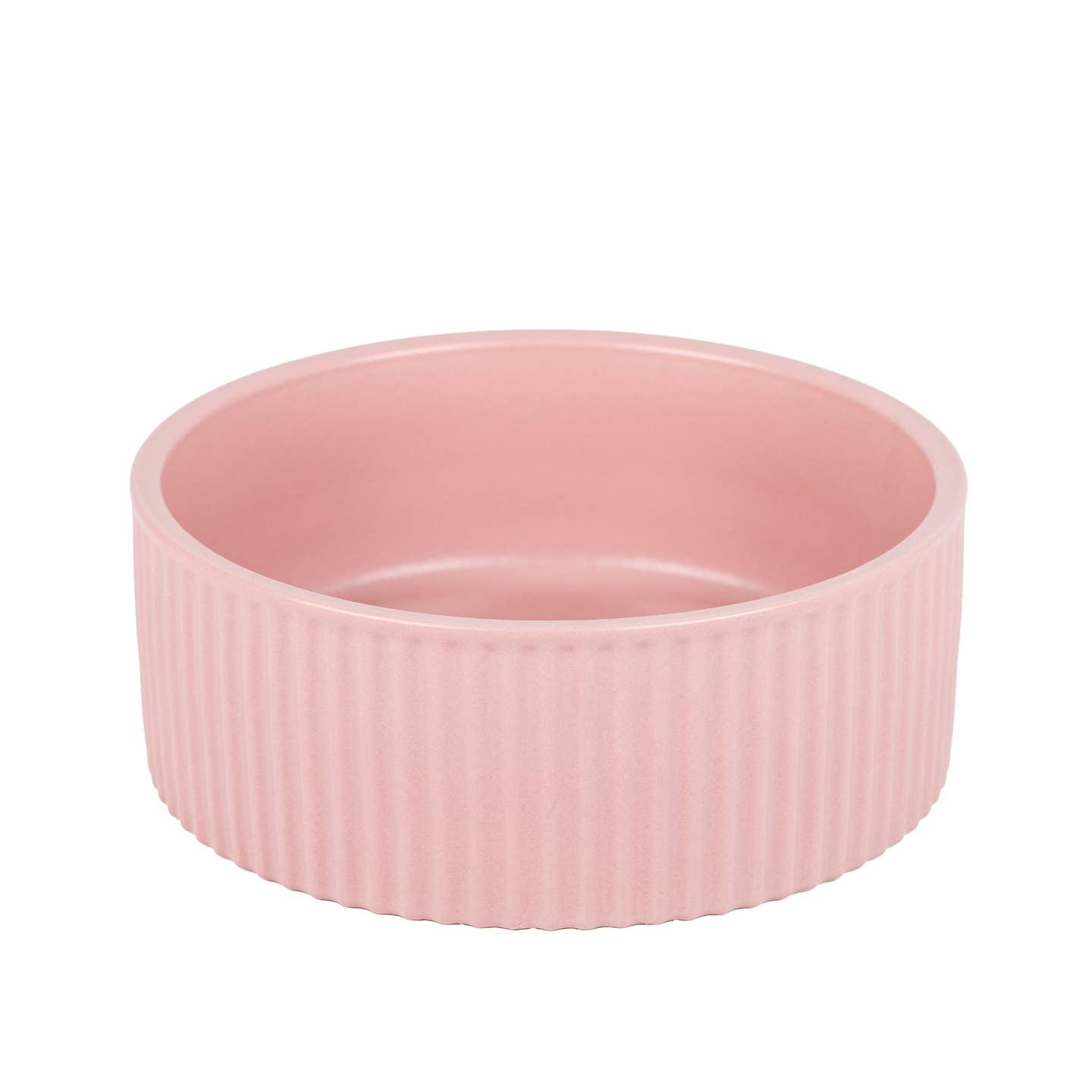 Park Life Designs JARDIN Ribbed Pet Bowl, Pink, Large