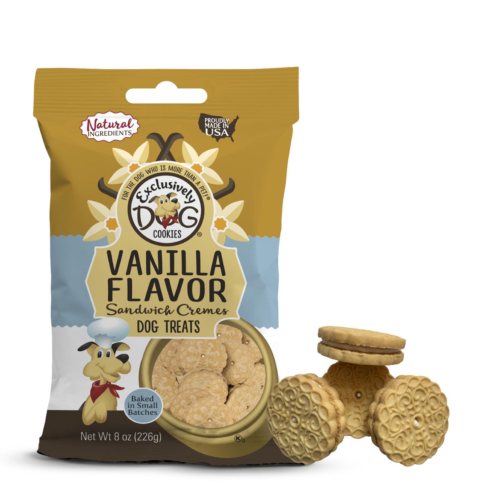 Exclusively Dog Vanilla Flavor Sandwhich Cremes Dog Treats, 8-oz